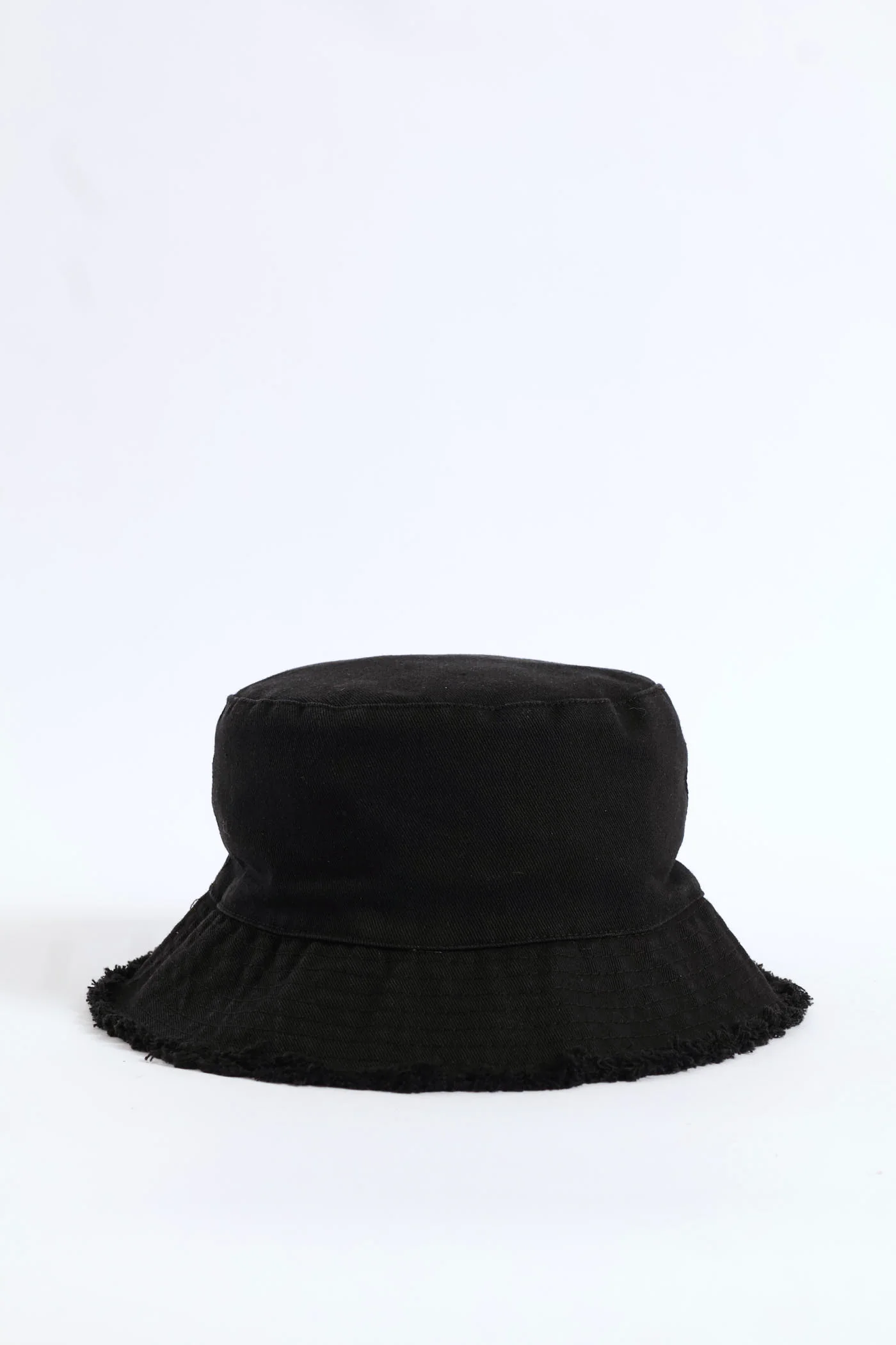 Pre-Girls Raw Trim Denim Hat - Black - Image 3