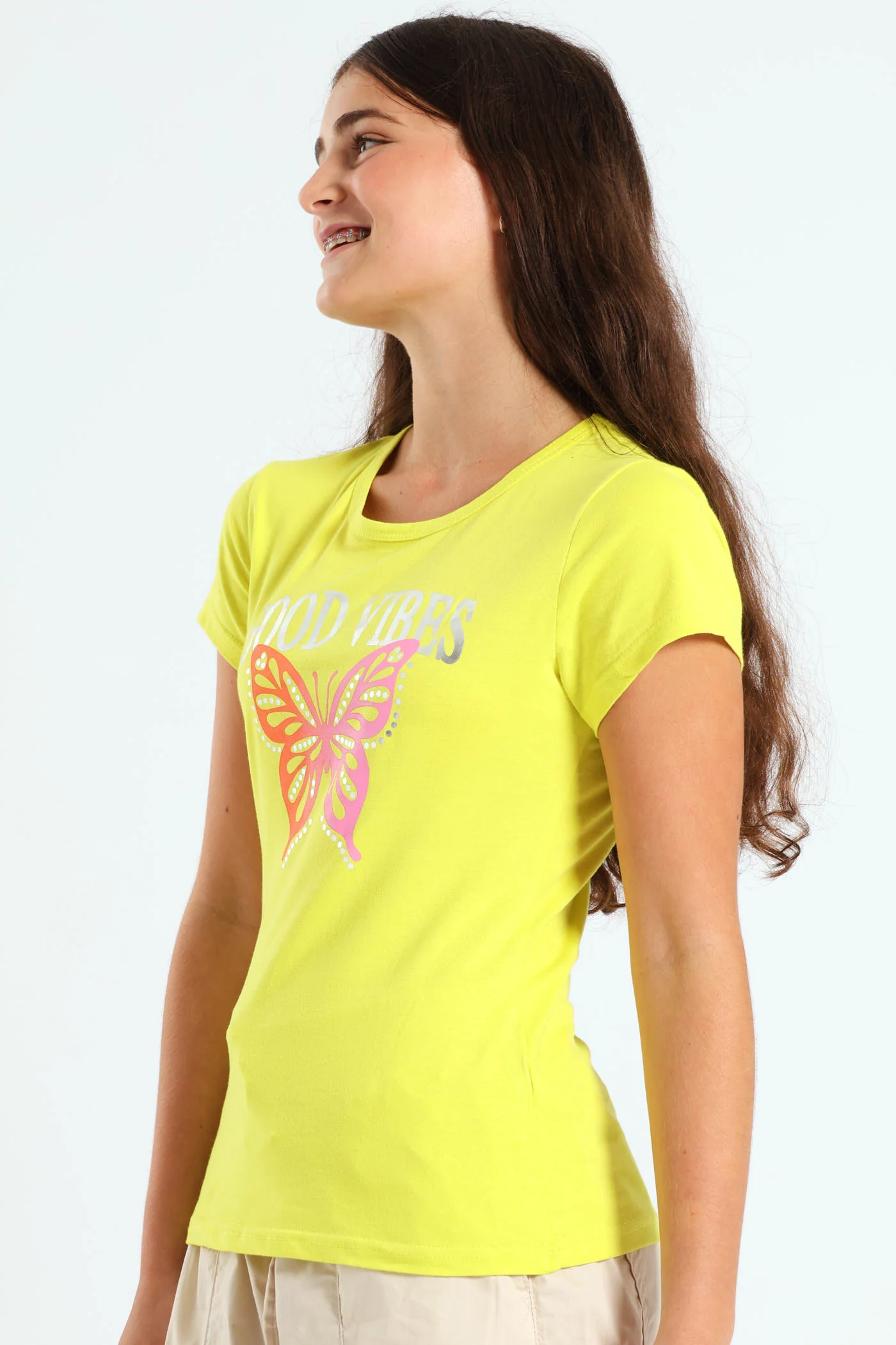 Girls Regular Fit Good Tee - Lime - Image 4