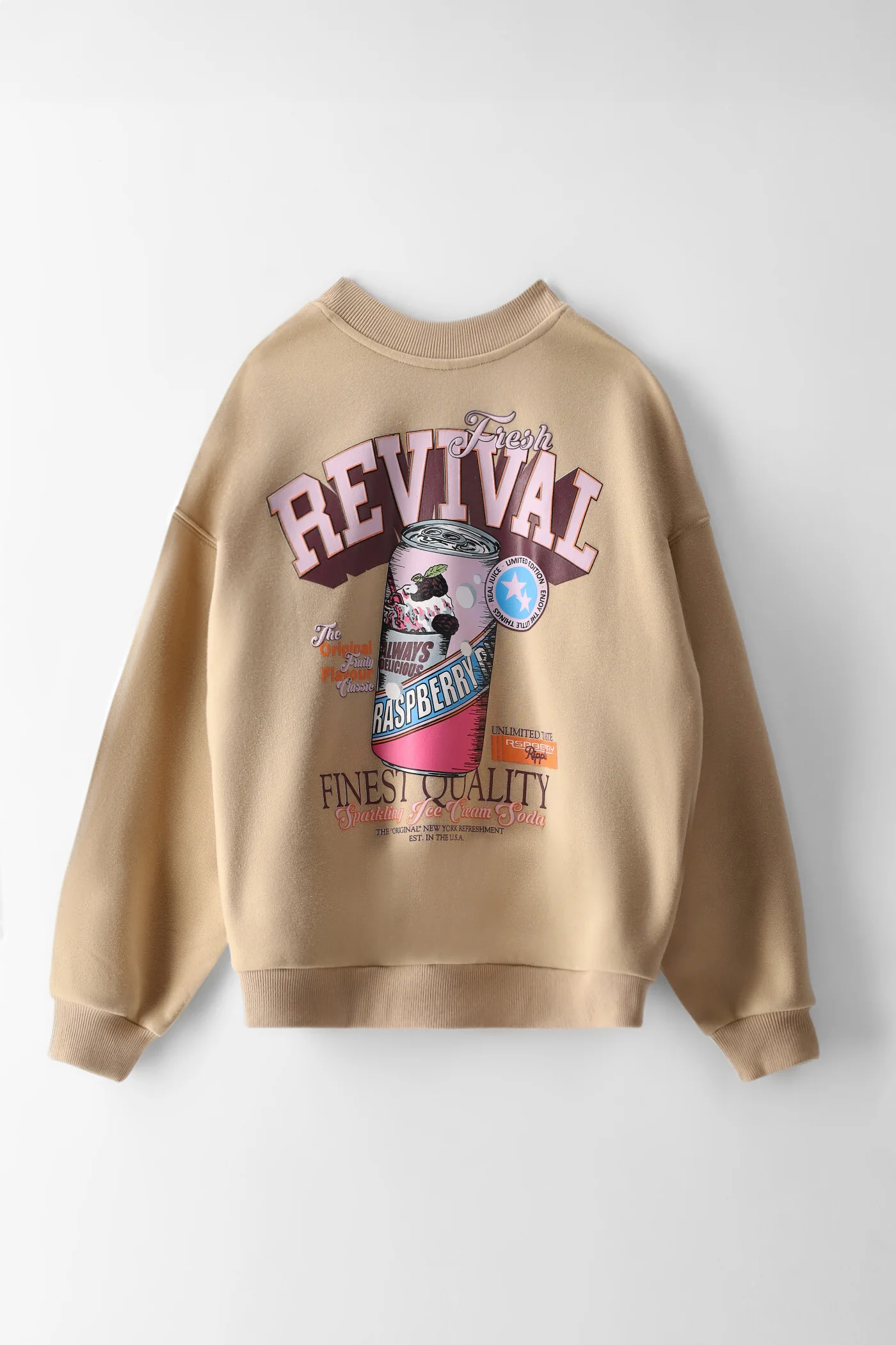 Girls Revival Cola Graphic Sweatshirt - Oatmeal - Image 2