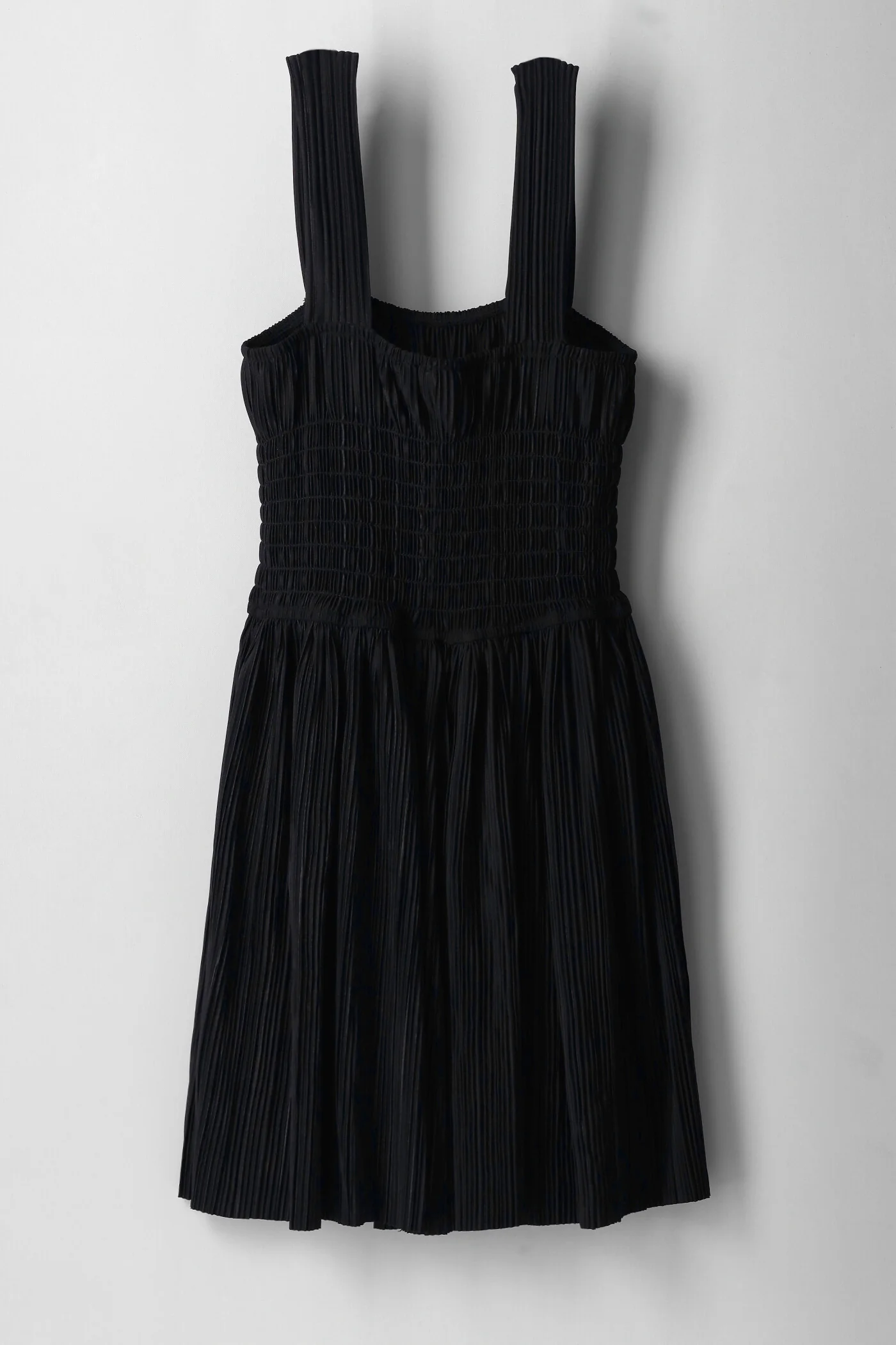 Girls Ribbed Long Sleeve Bodre Shirred Flare Dress - Black - Image 3