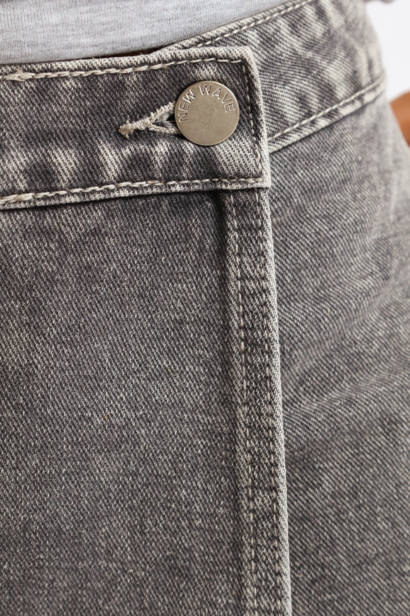 Girls Rigid Denim Cargo Skort - Grey - Image 5