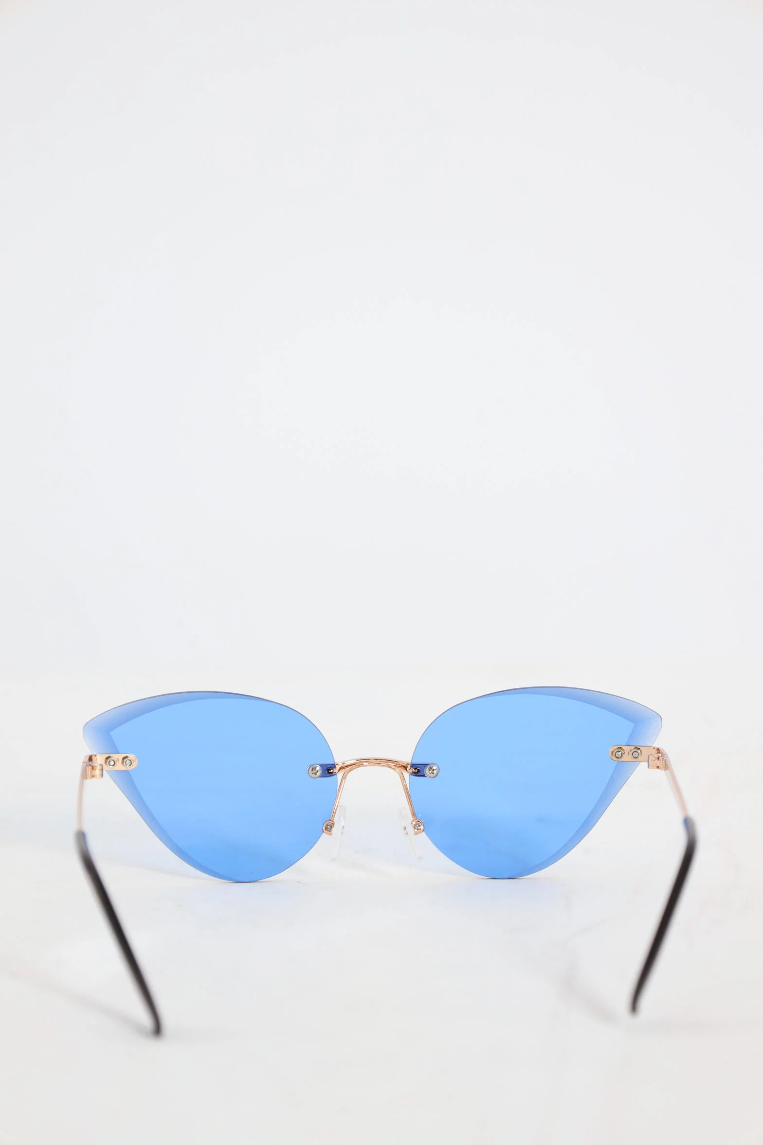 Girls Rimless Cateye Sunnies - Blue - Image 3