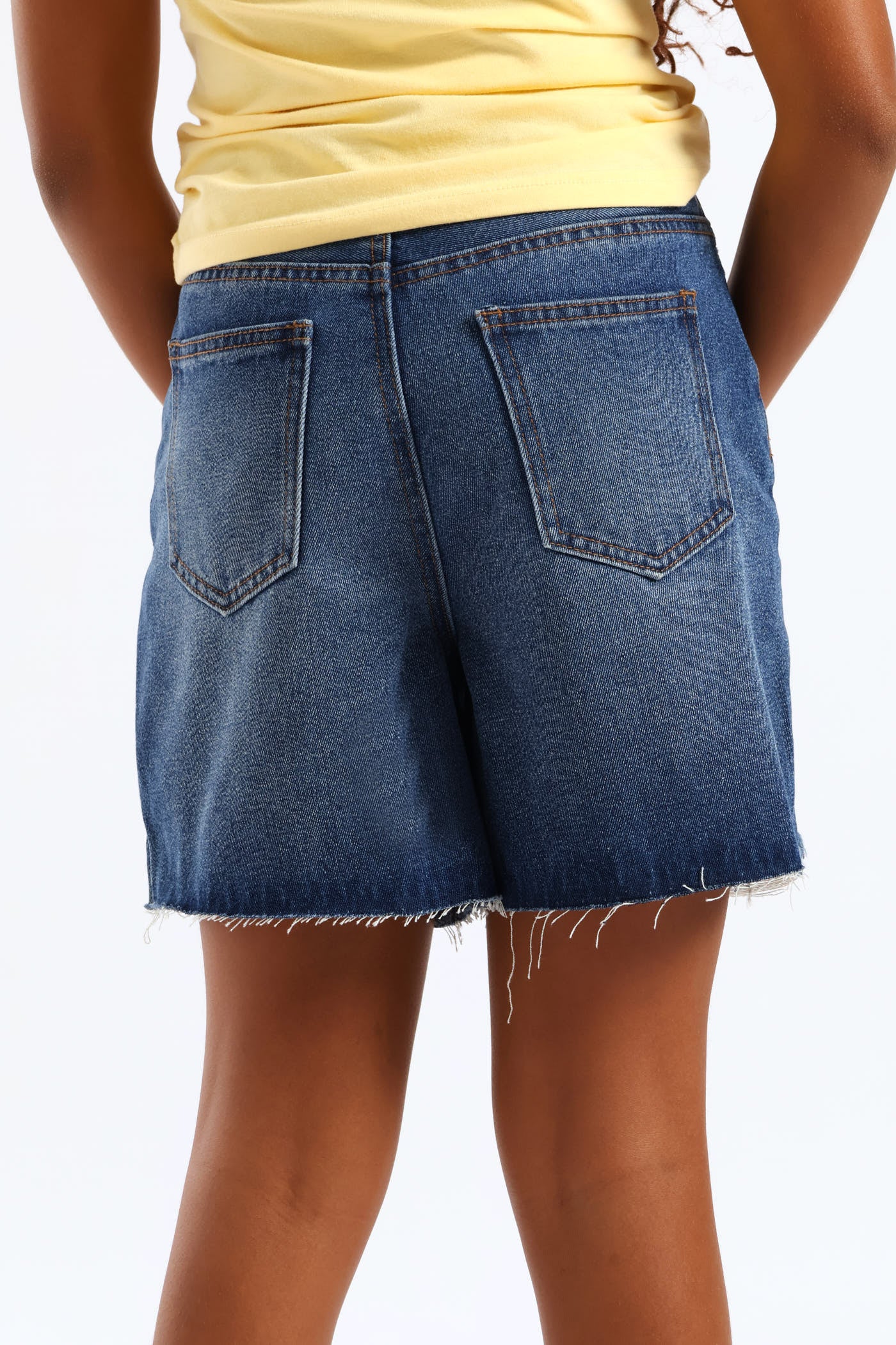 Girls Ripped Bermuda Shorts - Dark Blue - Image 4