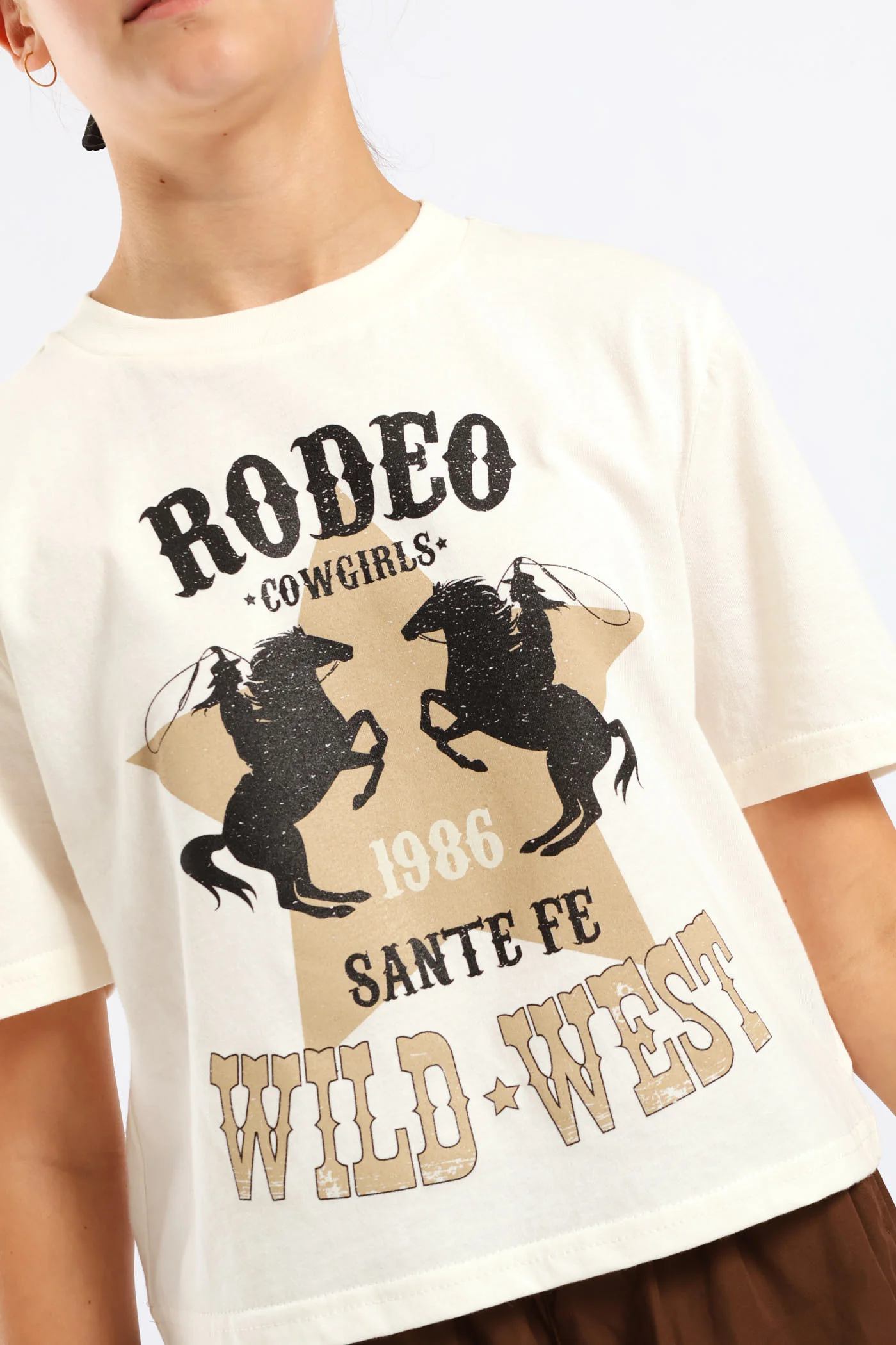 Girls Rodeo Regular Tee - Cream - Image 5