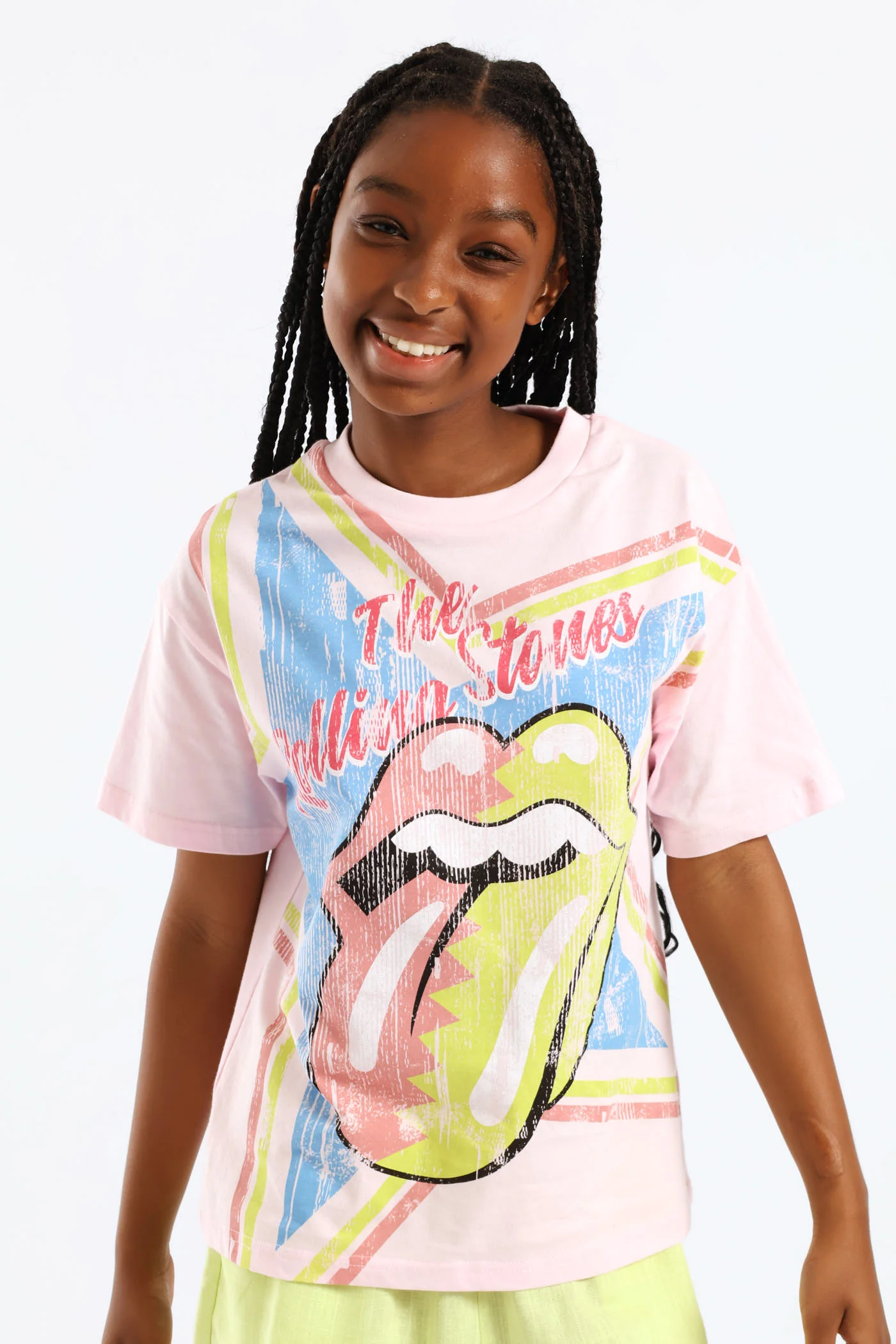 Girls Rolling Stones Tee - Pink - Image 3