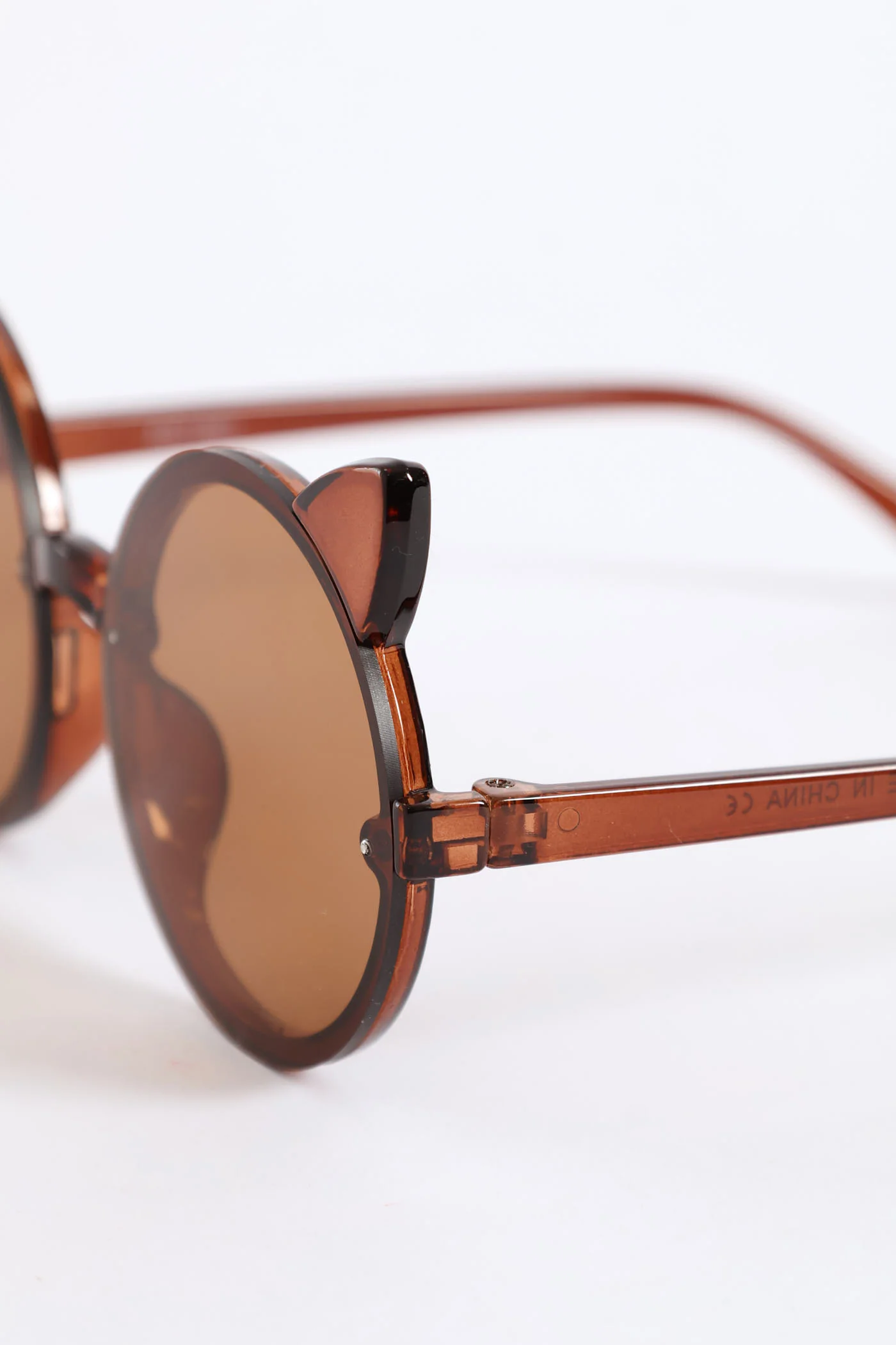 Girls Round Cat Sunnies - Brown - Image 4