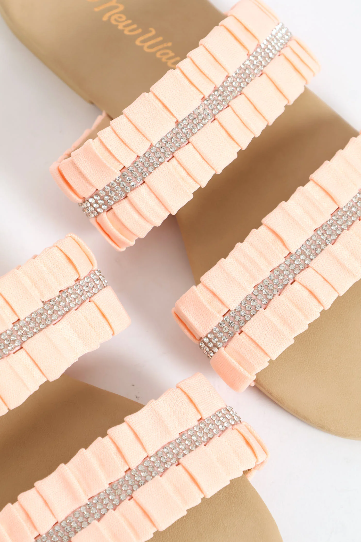 Girls Ruched Double Band Sandal - Blush - Image 2