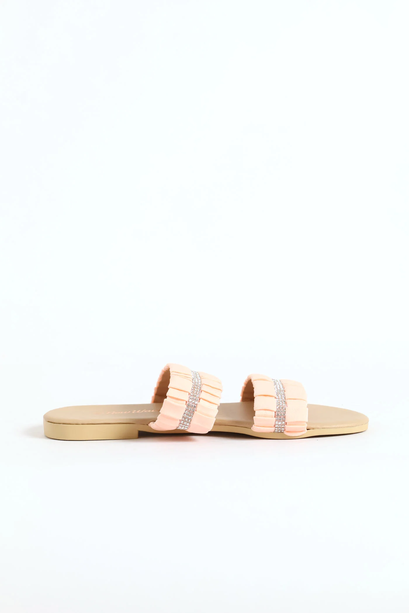 Girls Ruched Double Band Sandal - Blush - Image 3