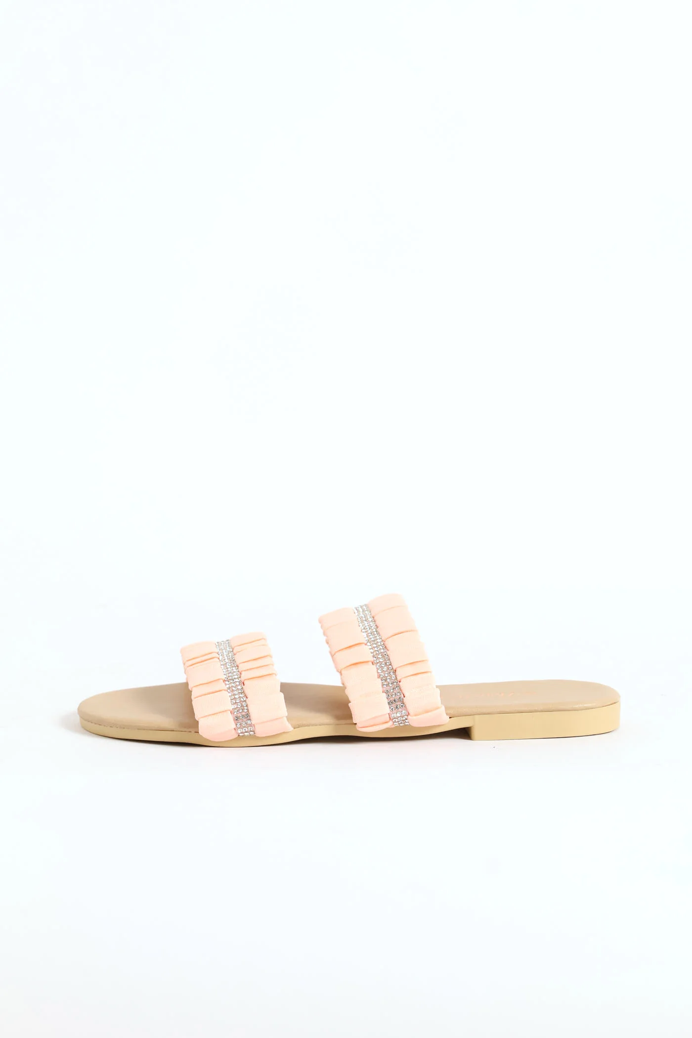 Girls Ruched Double Band Sandal - Blush - Image 4