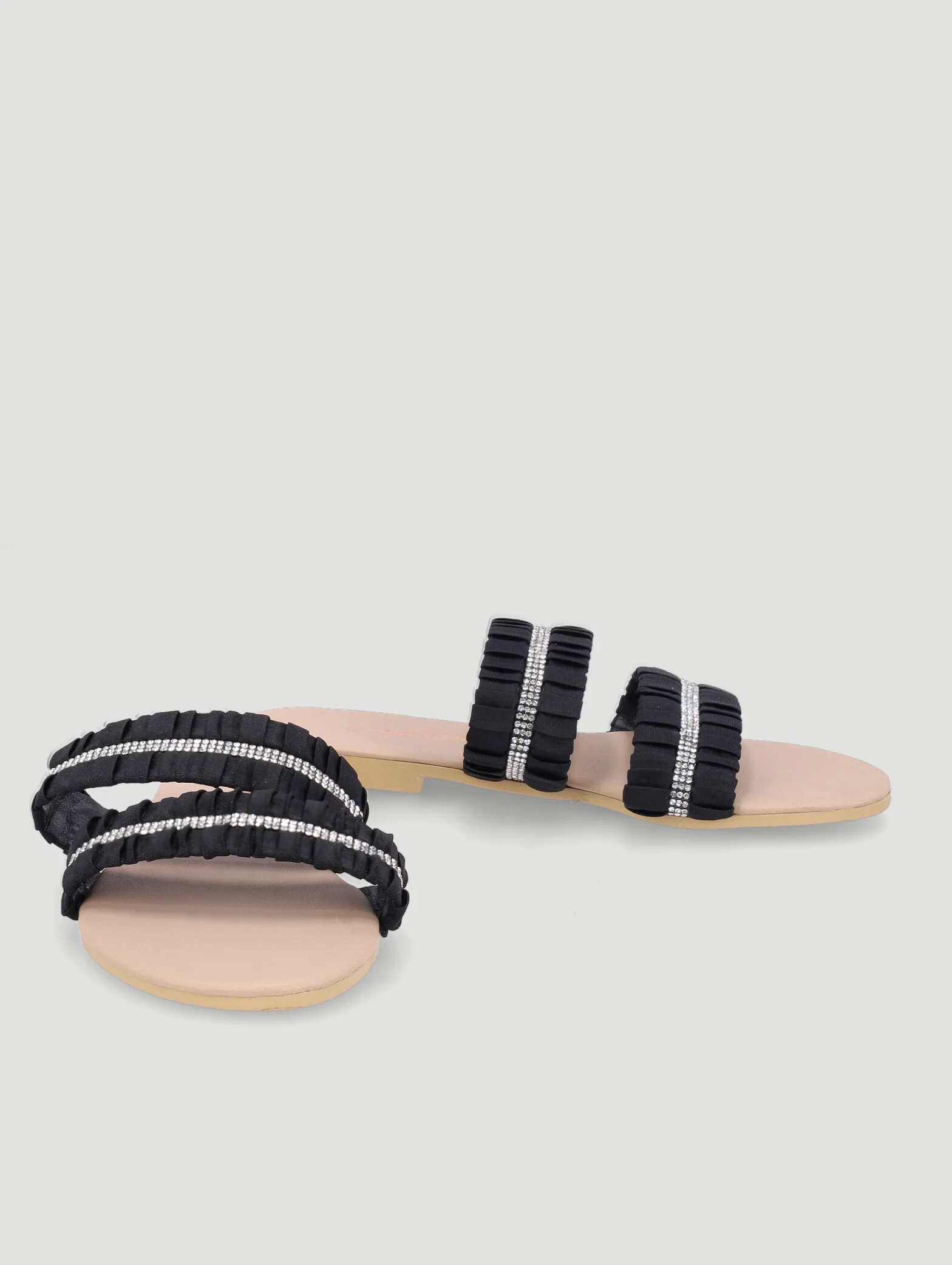 Girls Ruched Sandal - Black - Image 2