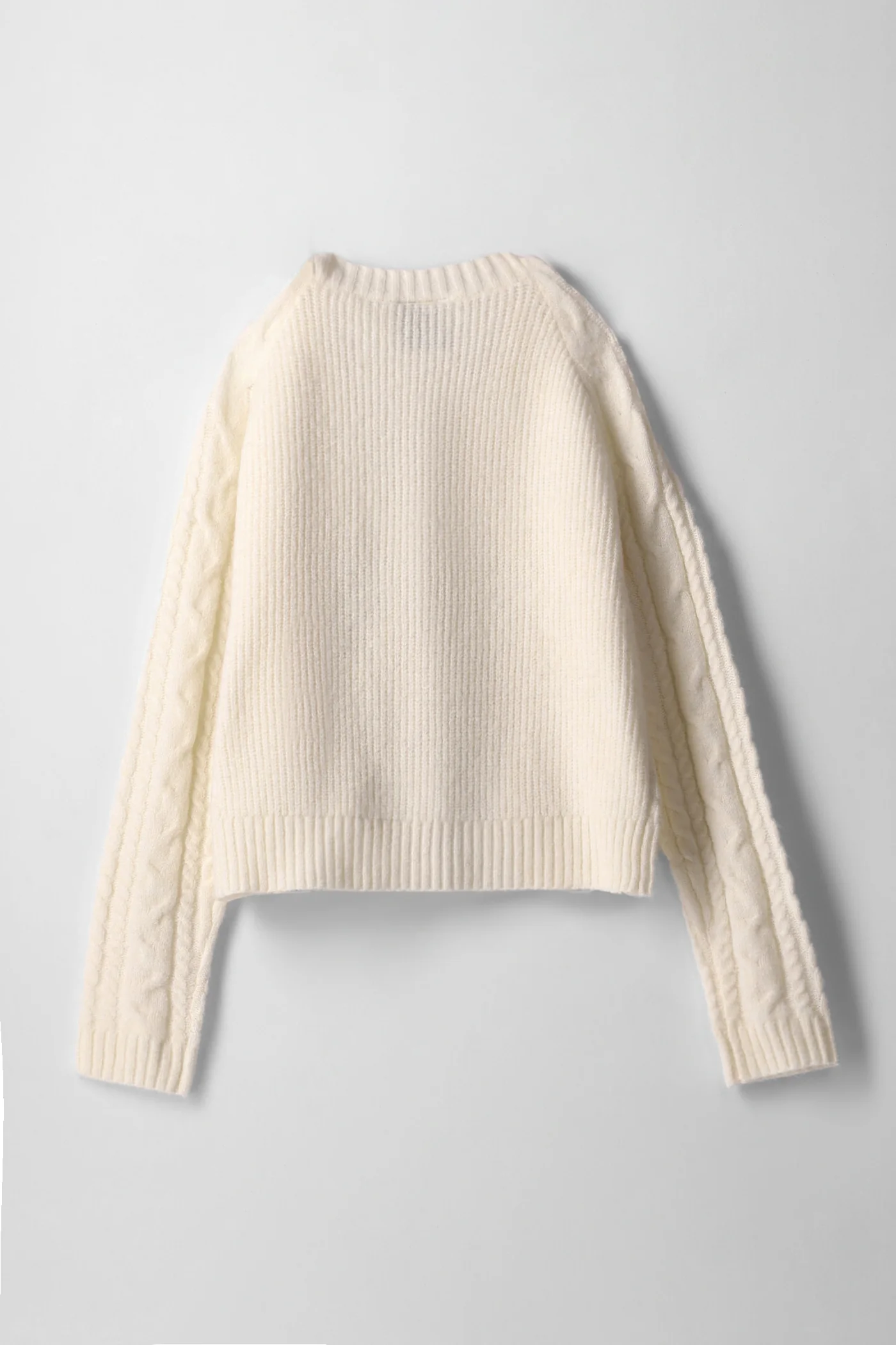 Girls Satin Bow Cable Cardi - Cream - Image 2
