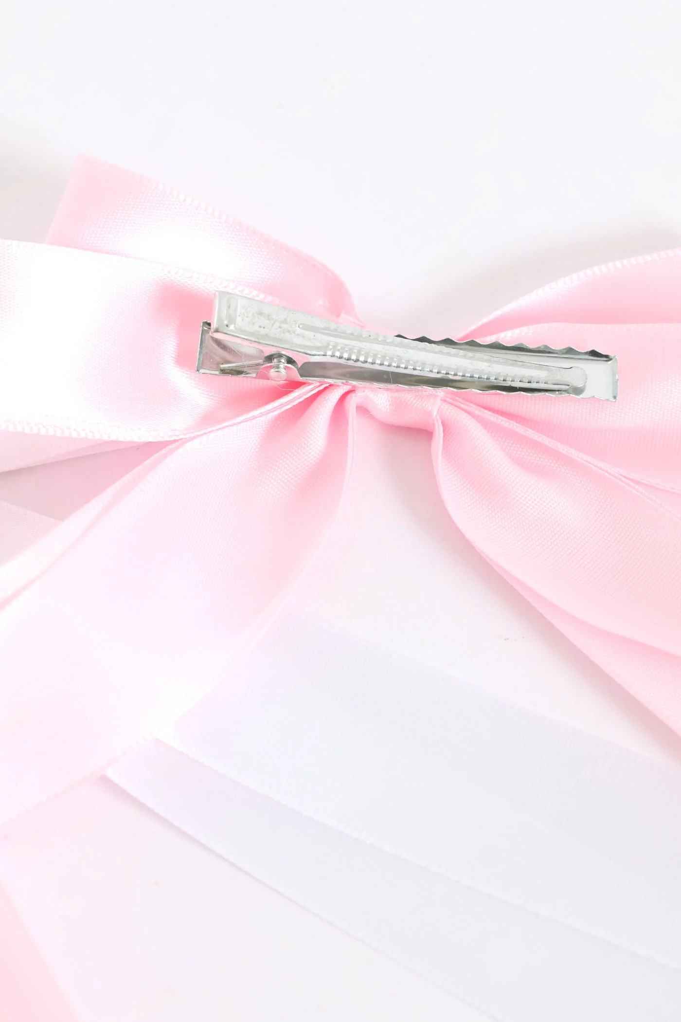 Girls Satin Bow Clips - Pink - Image 2