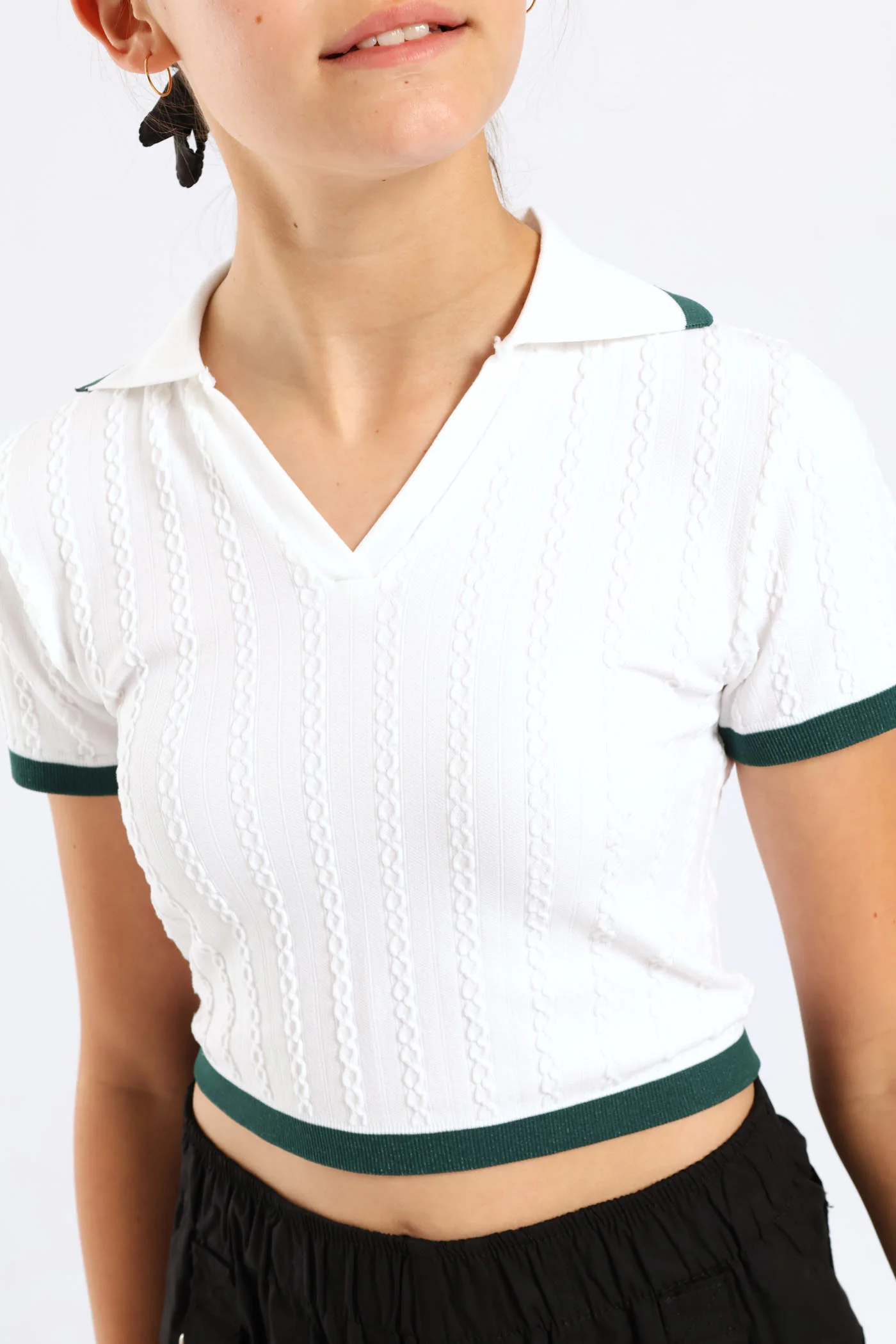Girls Seamless Contrast Golfer - Cream - Image 2