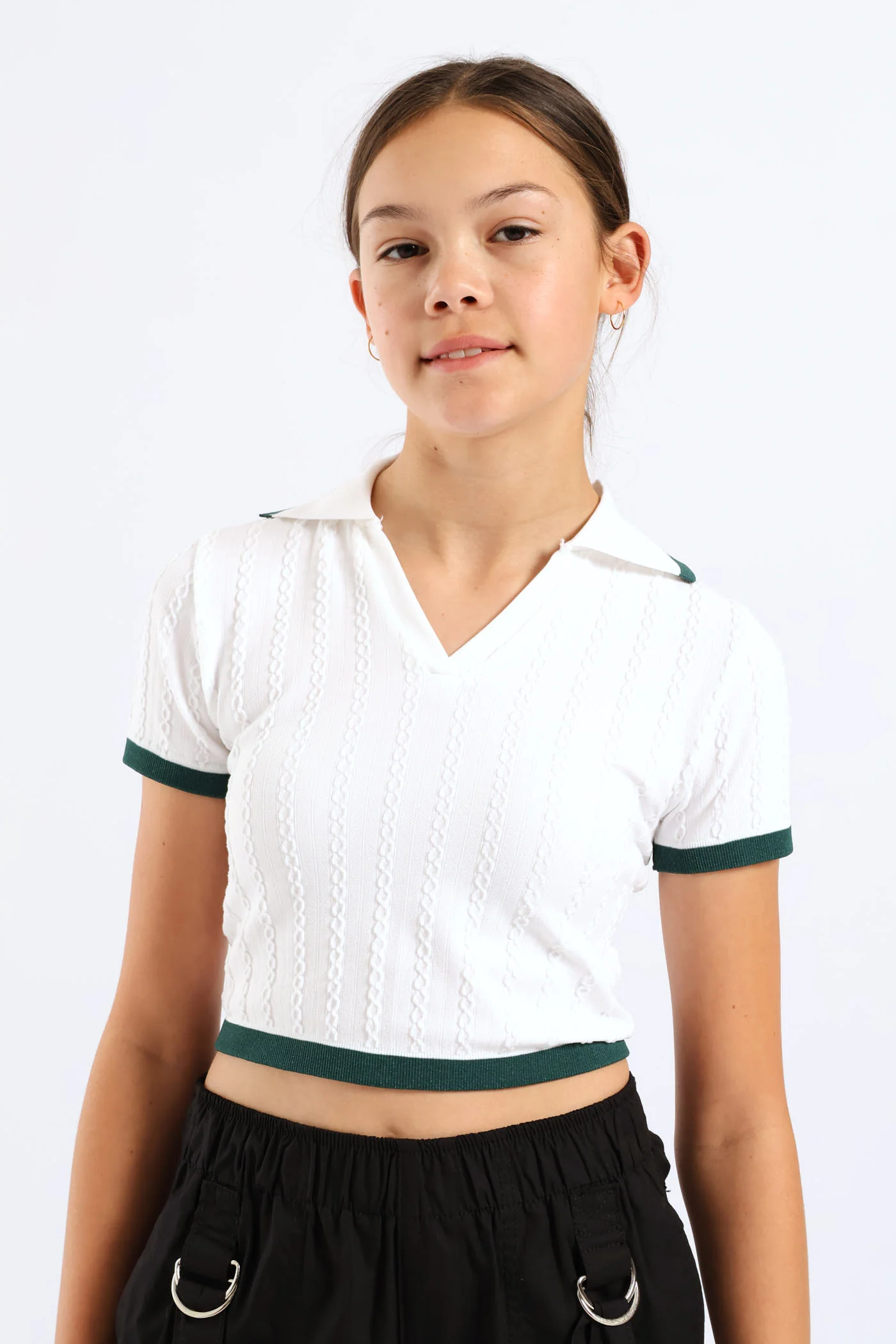 Girls Seamless Contrast Golfer - Cream - Image 4