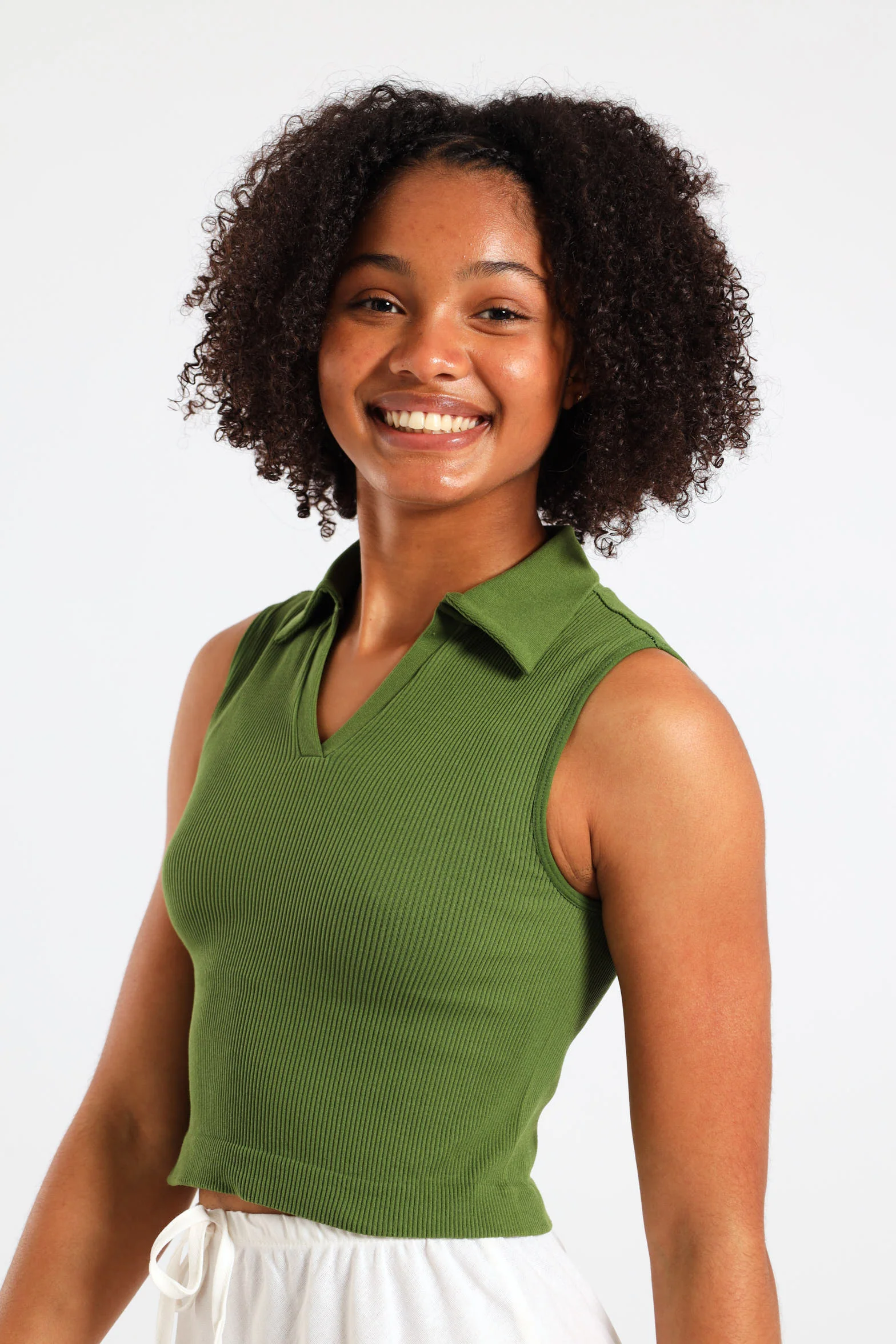Girls Seamless Johnny Collar - Fatigue - Image 2