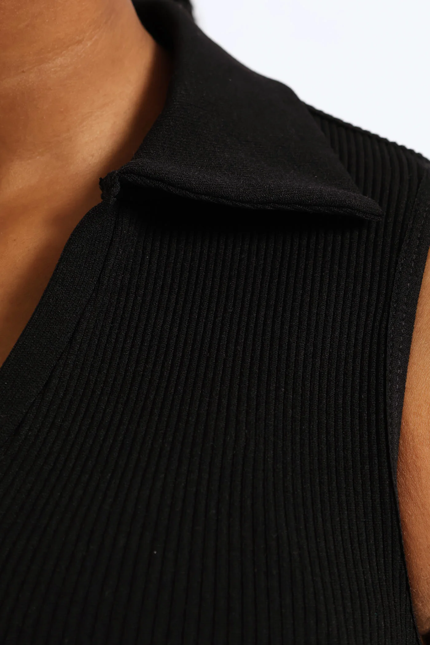 Girls Seamless Johnny Collar Top - Black - Image 2