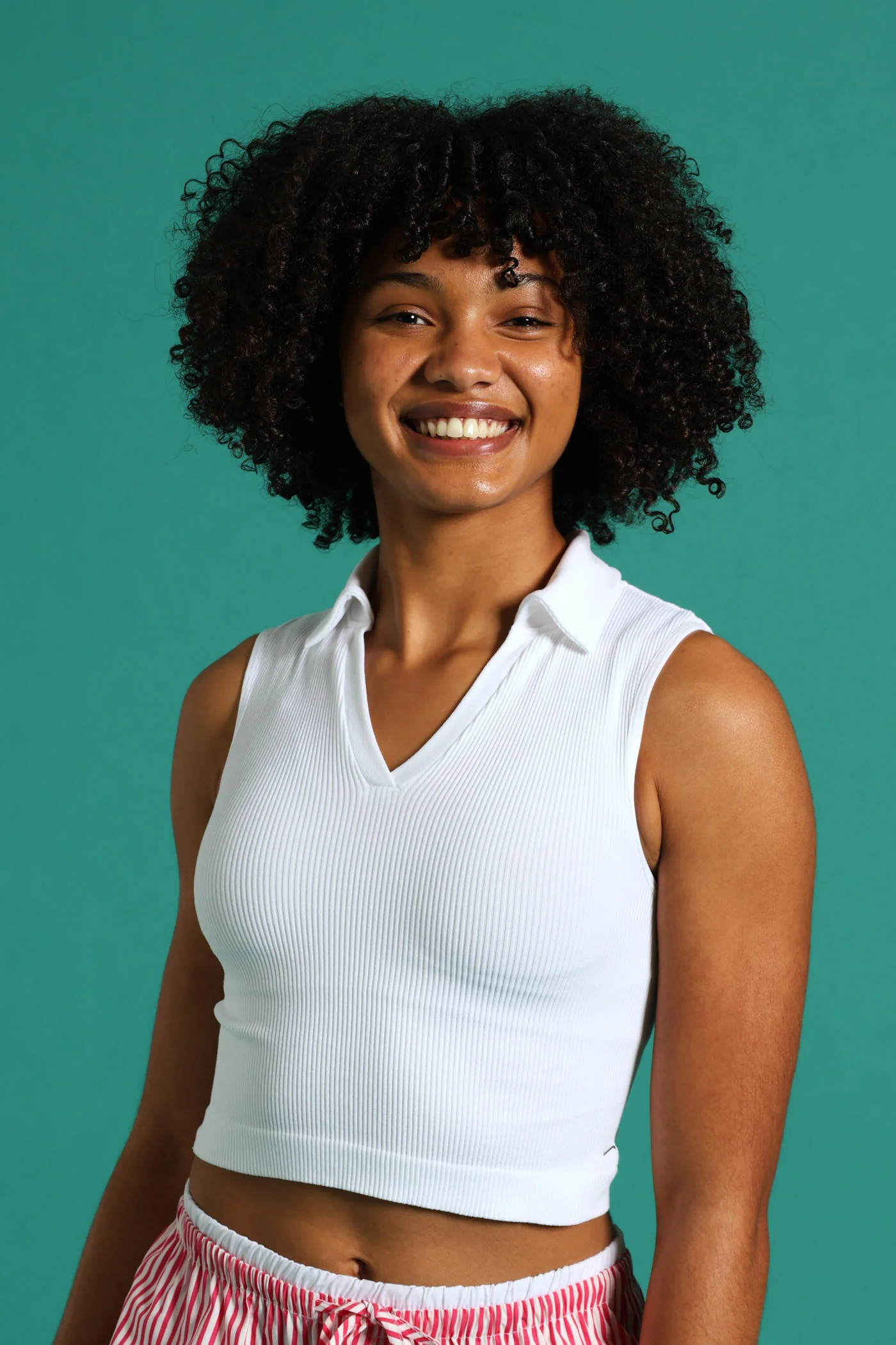 Girls Seamless Johnny Collar - White - Image 2