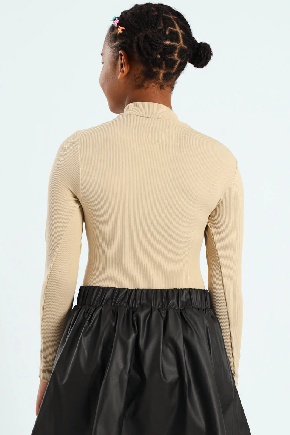 Girls Seamless Long Sleeve Bodysuit - Stone - Image 6