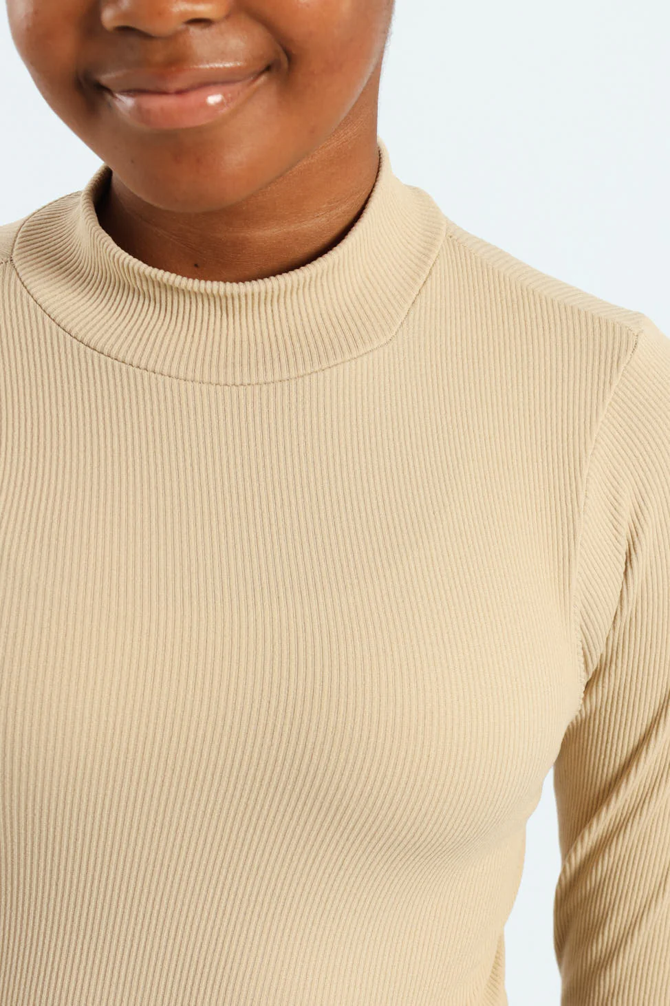 Girls Seamless Long Sleeve Bodysuit - Stone - Image 7