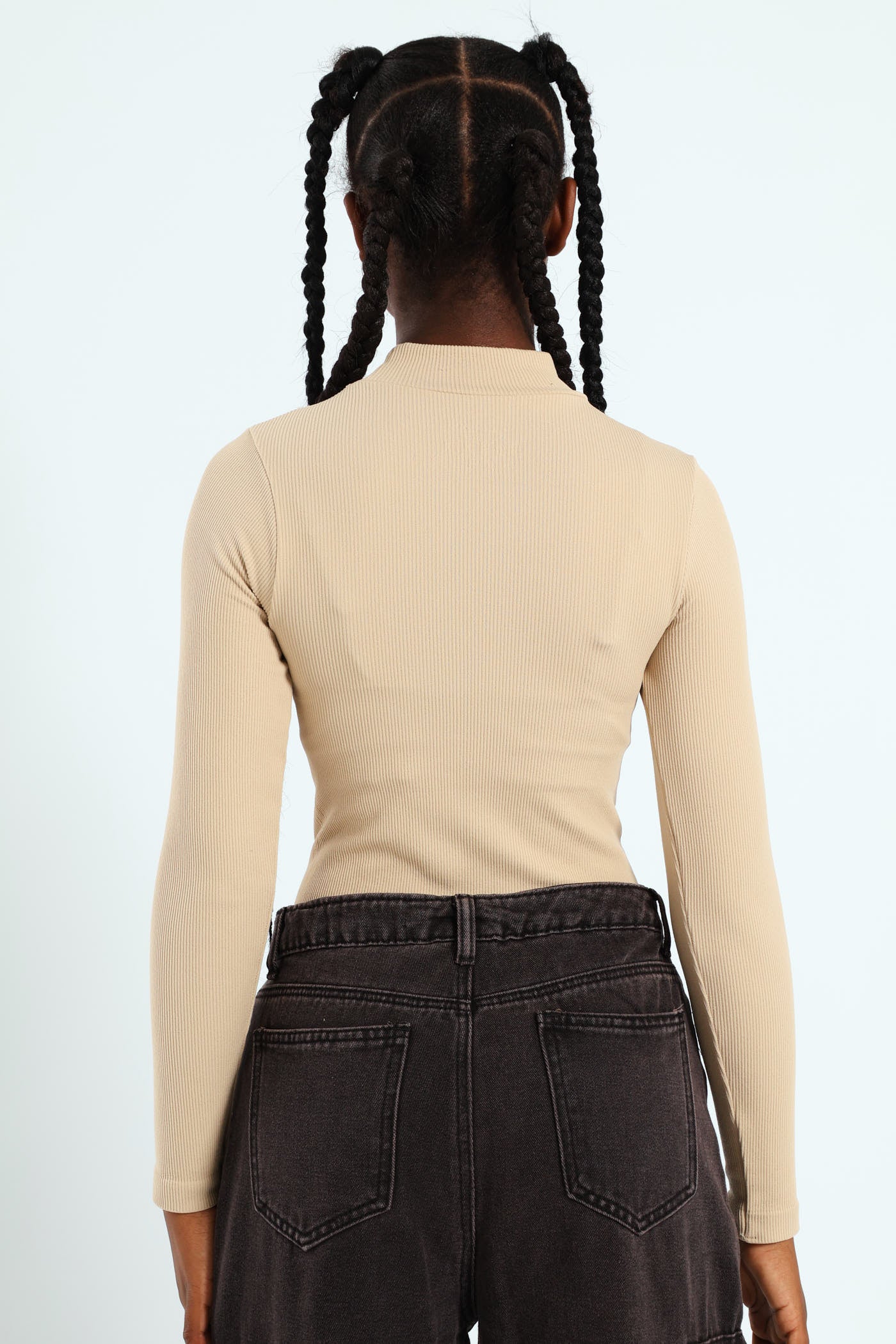Girls Seamless Long Sleeve Bodysuit - Stone - Image 8