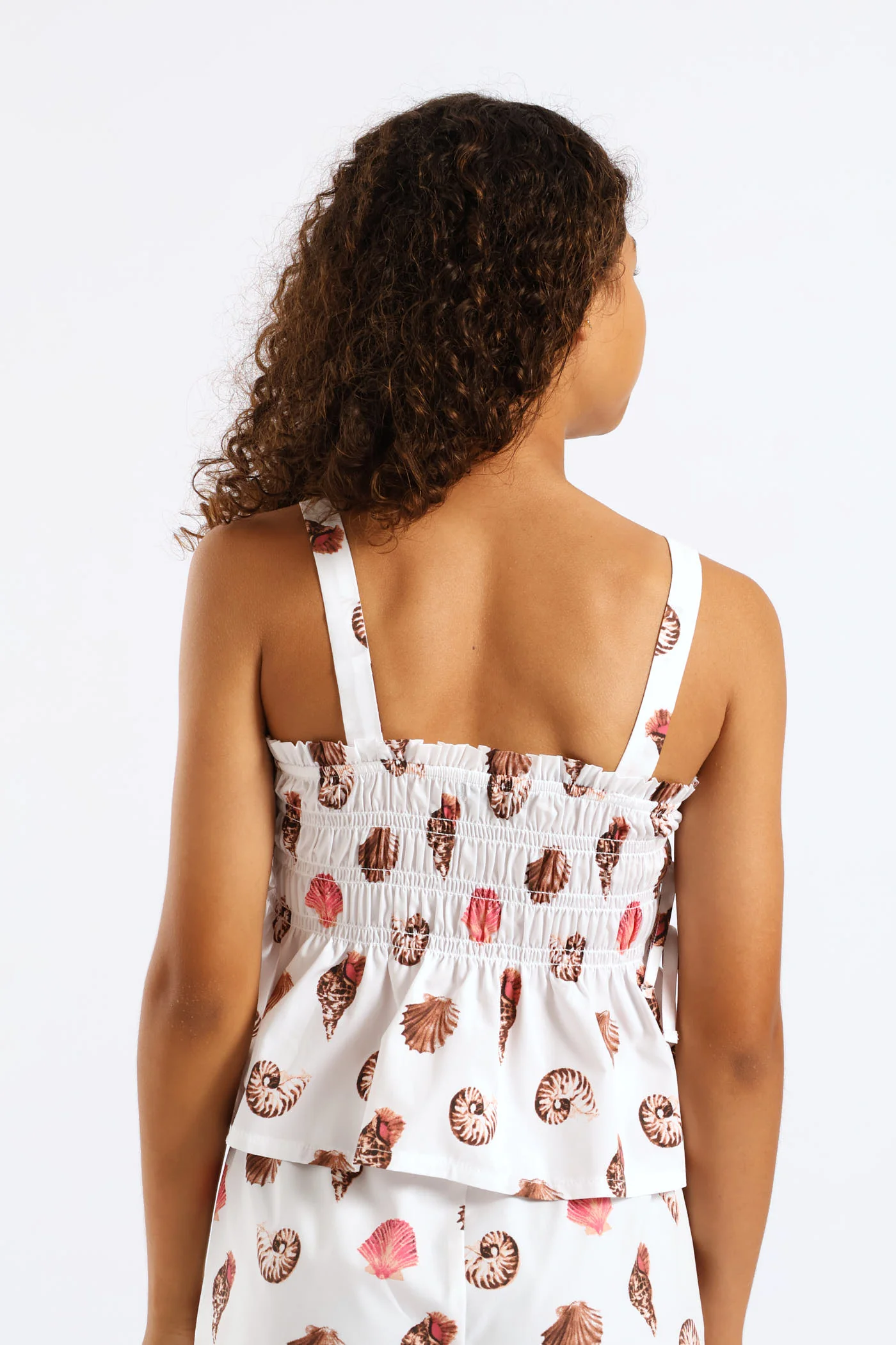 Girls Shirred Bodice Bow Trim Cami Top - Multi - Image 2