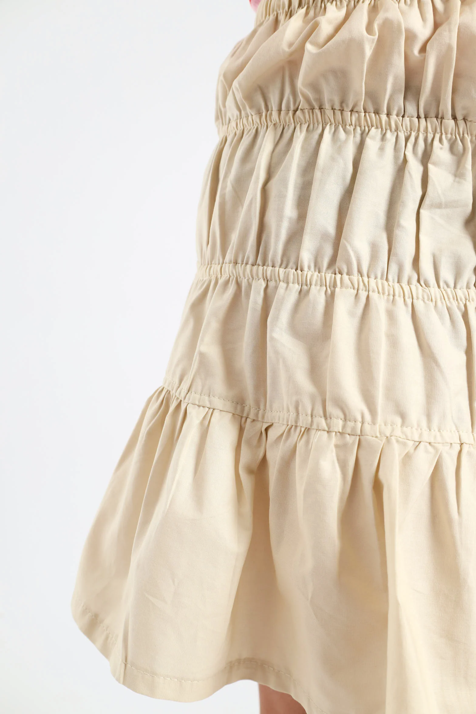 Girls Shirring Skirt - Stone - Image 5