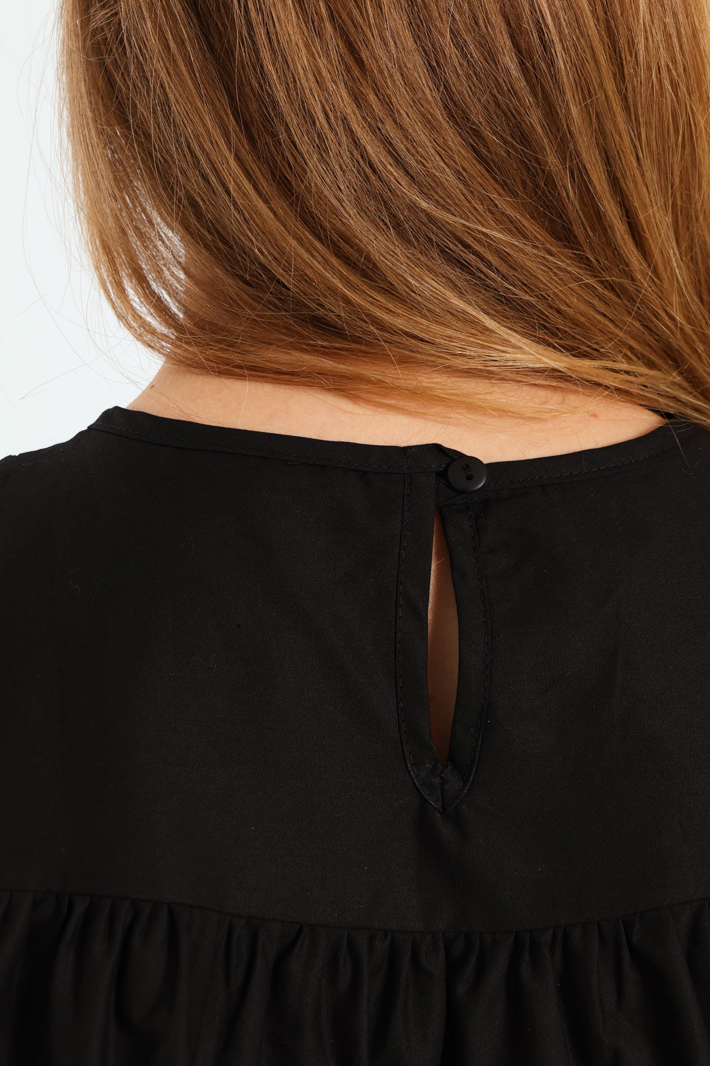 Girls Shirring Top - Black - Image 4