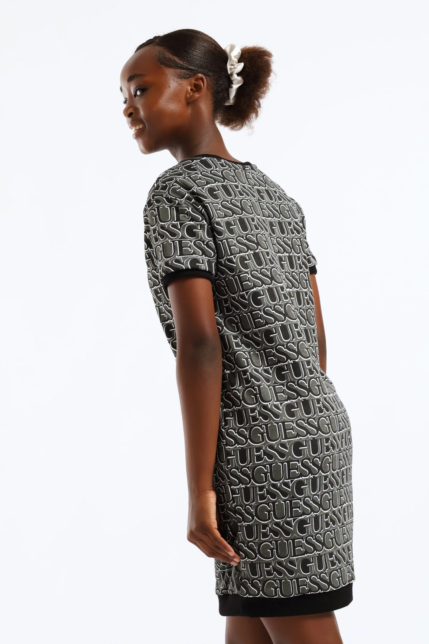 Girls Short Sleeve Active Dress - Black - Image 3