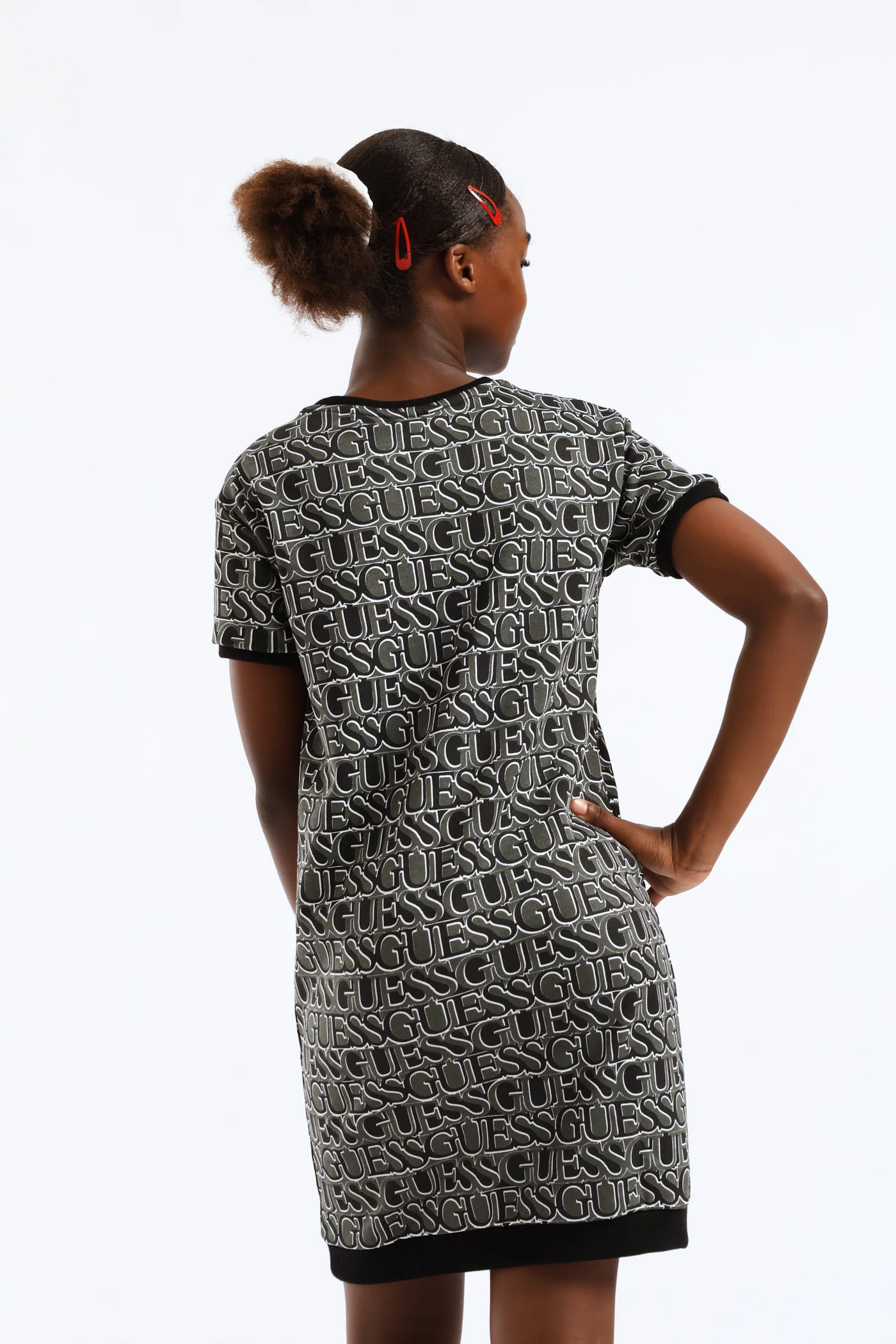 Girls Short Sleeve Active Dress - Black - Image 4
