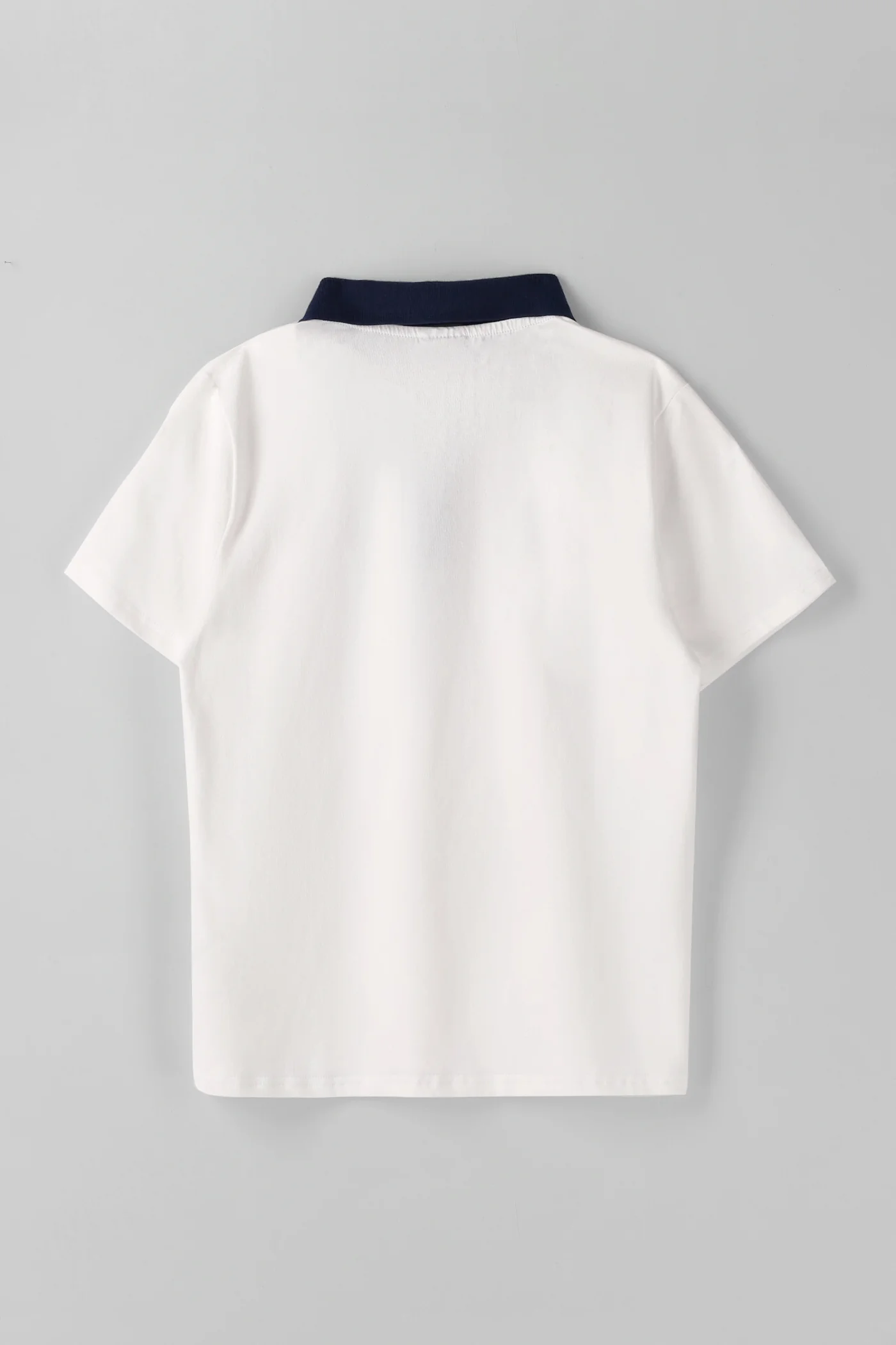 Girls Short Sleeve Betty Golfer - White/Navy - Image 2
