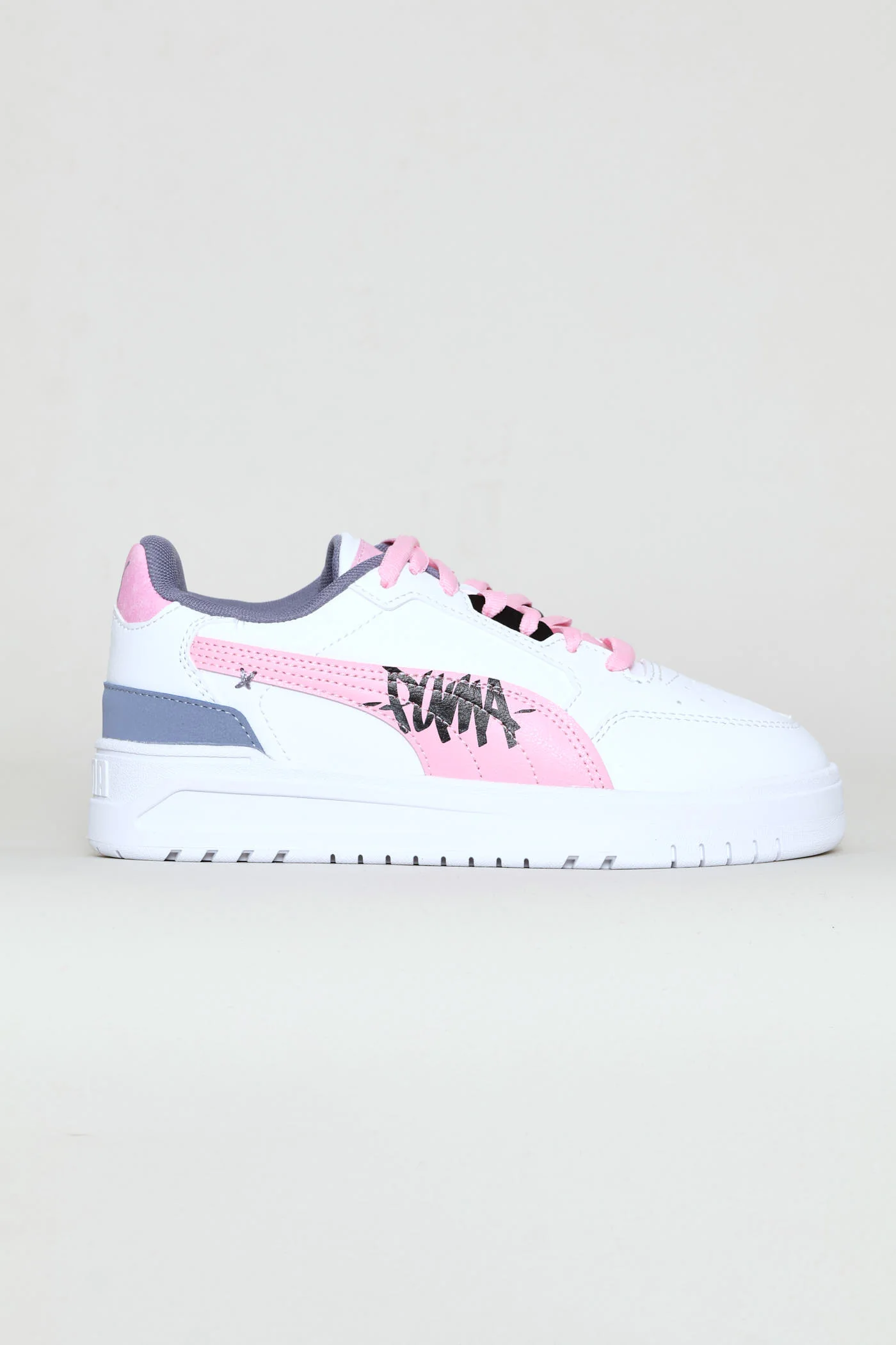 Girls Shuffle Downtown Lo Mid 90S Sneaker - White/Pink - Image 3
