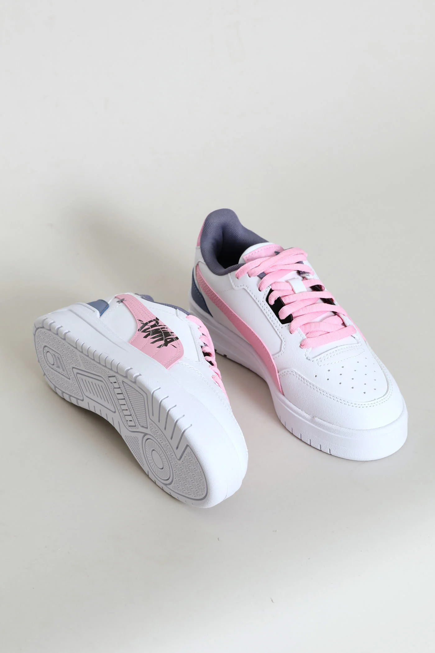 Girls Shuffle Downtown Lo Mid 90S Sneaker - White/Pink - Image 6