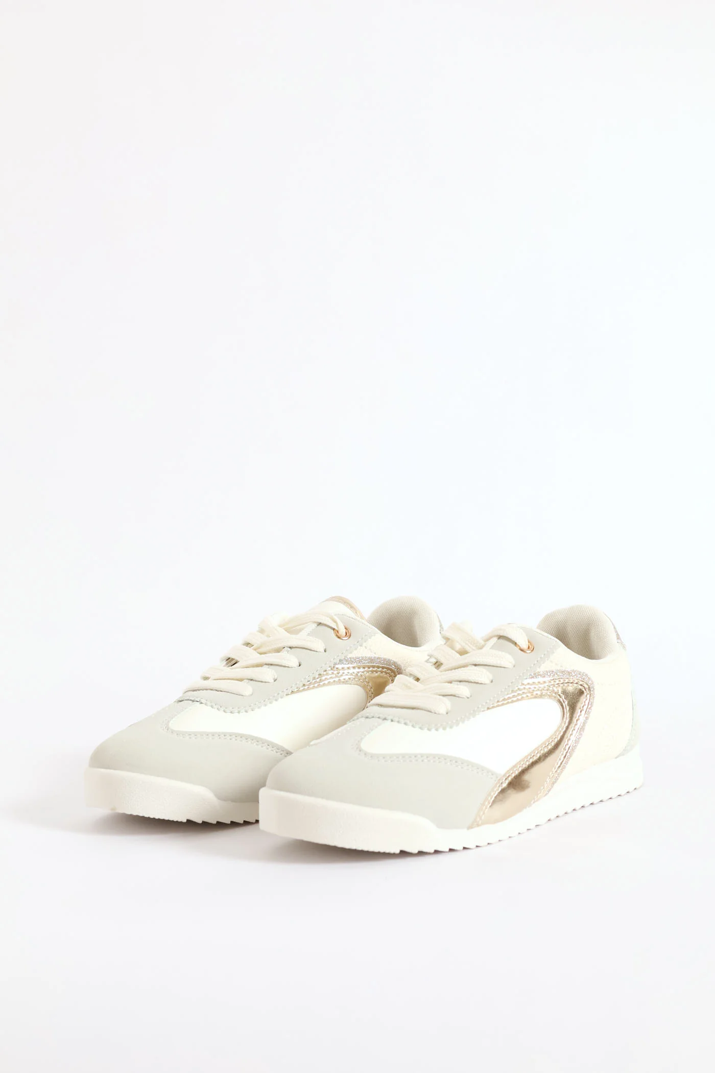 Girls Slimline Sneaker - Off White - Image 3