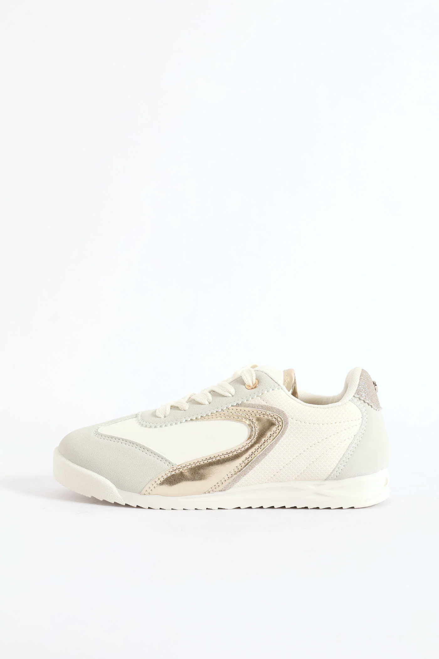 Girls Slimline Sneaker - Off White - Image 6