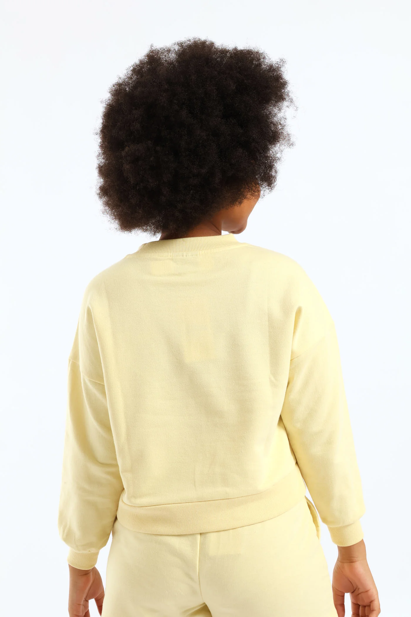 Girls Slogan Crew Pull Over - Yellow - Image 5