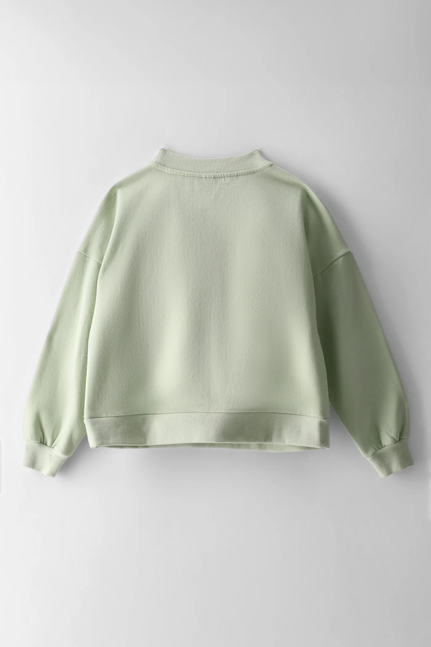 Girls Slogan Crew Pullover - Sage - Image 2