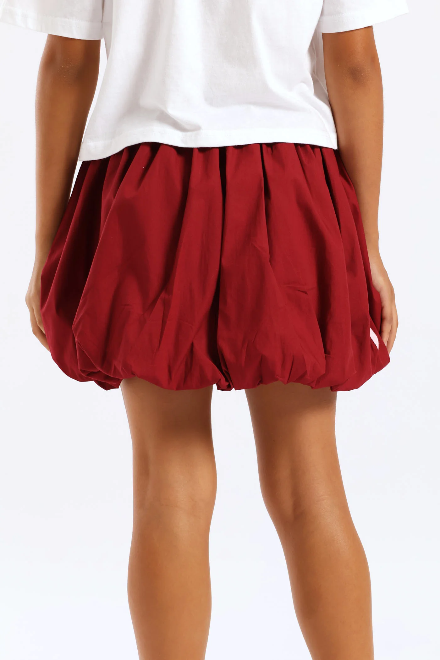 Girls Sport Bubble Side Tape Skirt - Burgundy - Image 4