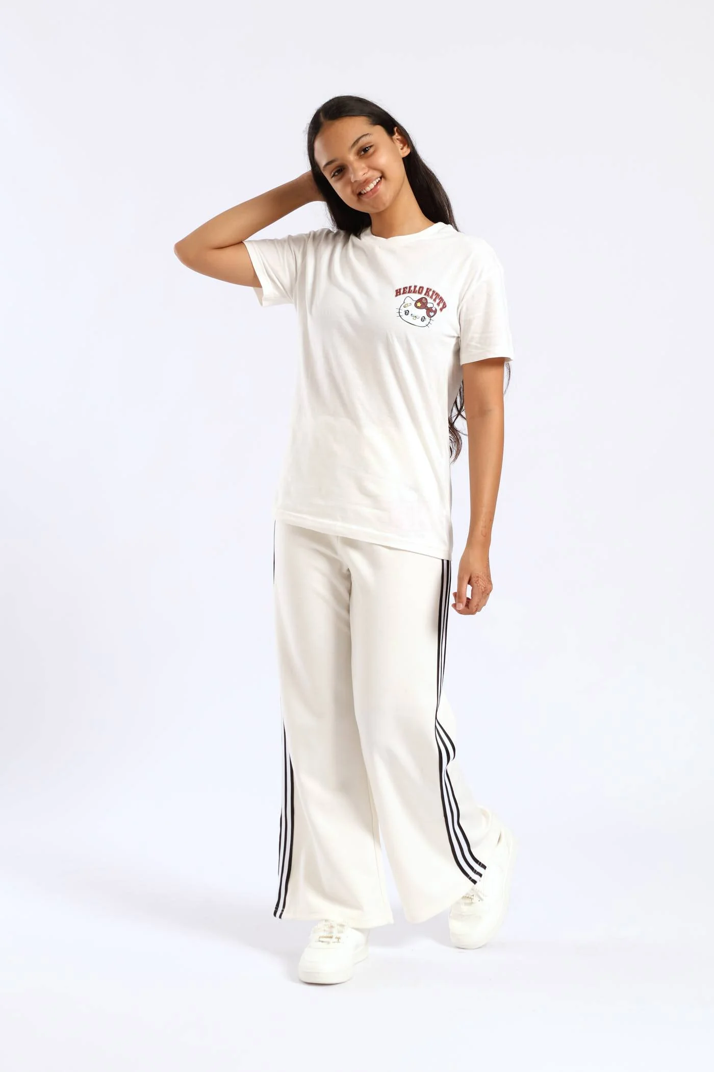 Girls Sport Wide Leg Pants - Milk - Image 2
