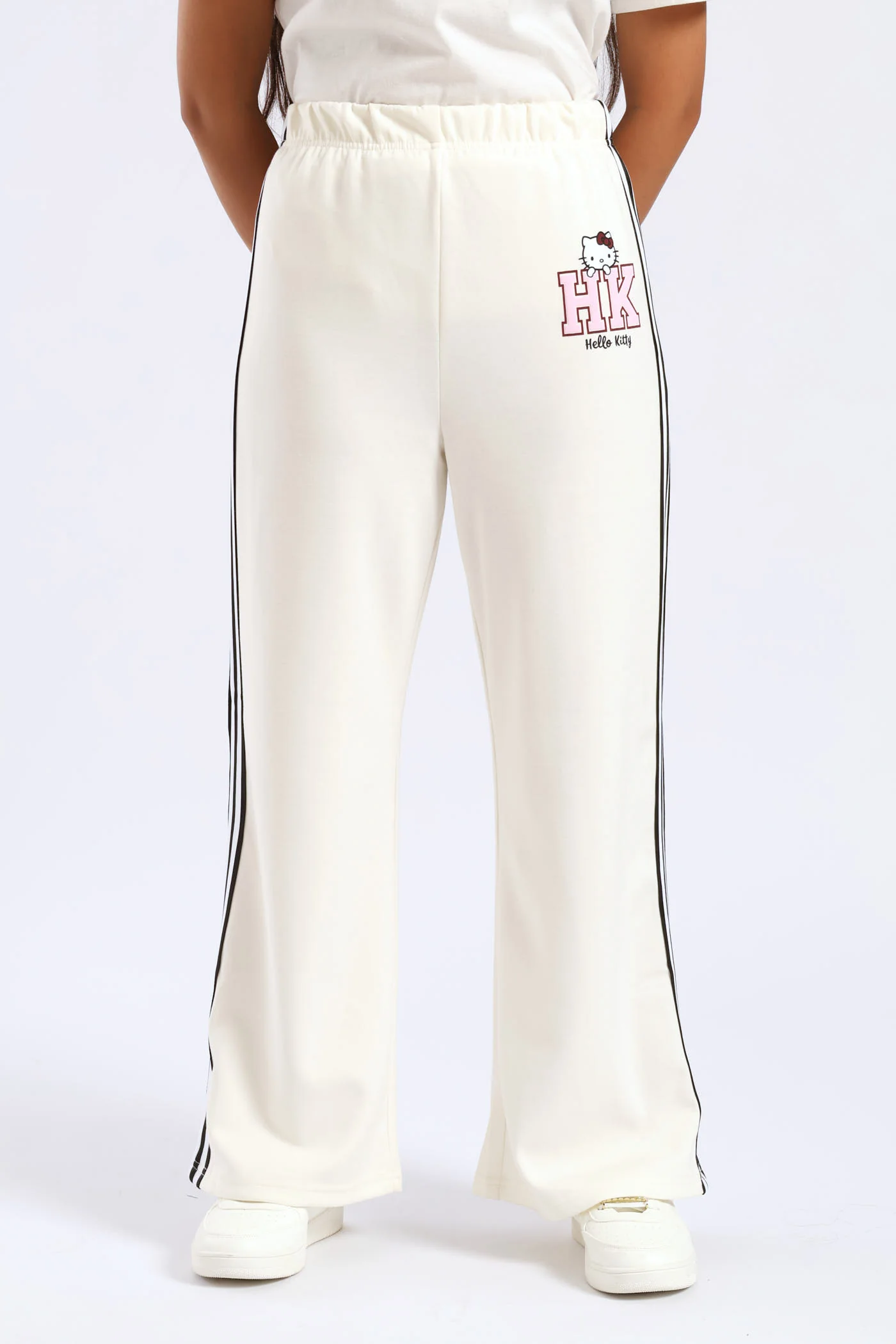 Girls Sport Wide Leg Pants - Milk - Image 4