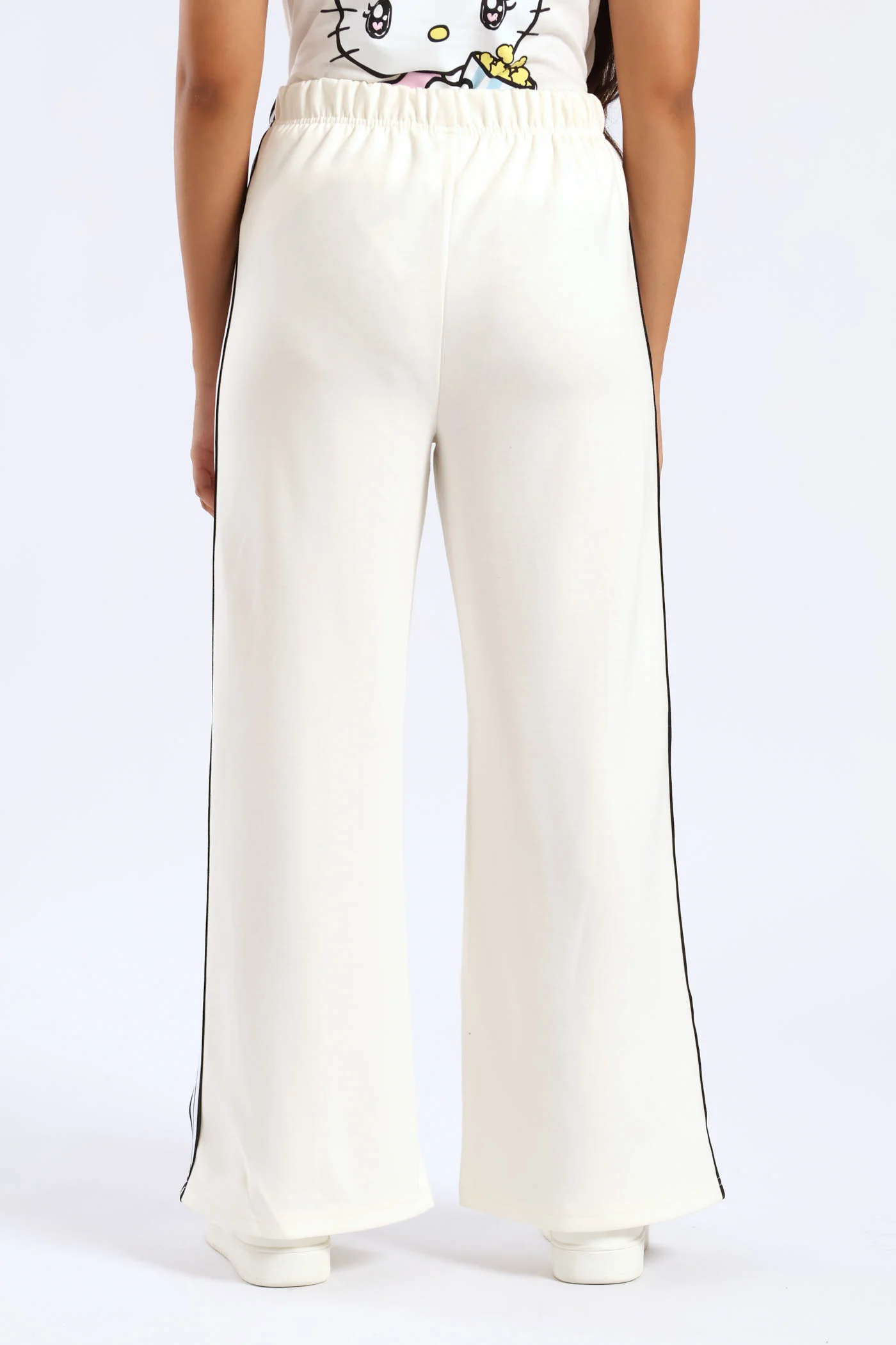 Girls Sport Wide Leg Pants - Milk - Image 5