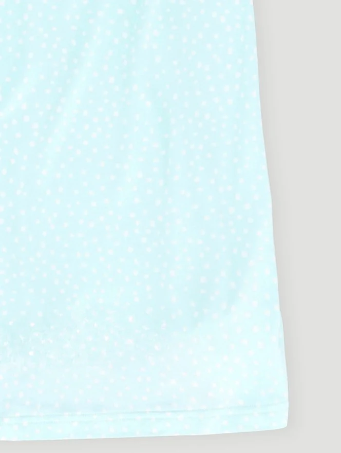 Girls Spot Print Embroidered Sleep Dress - Aqua - Image 3