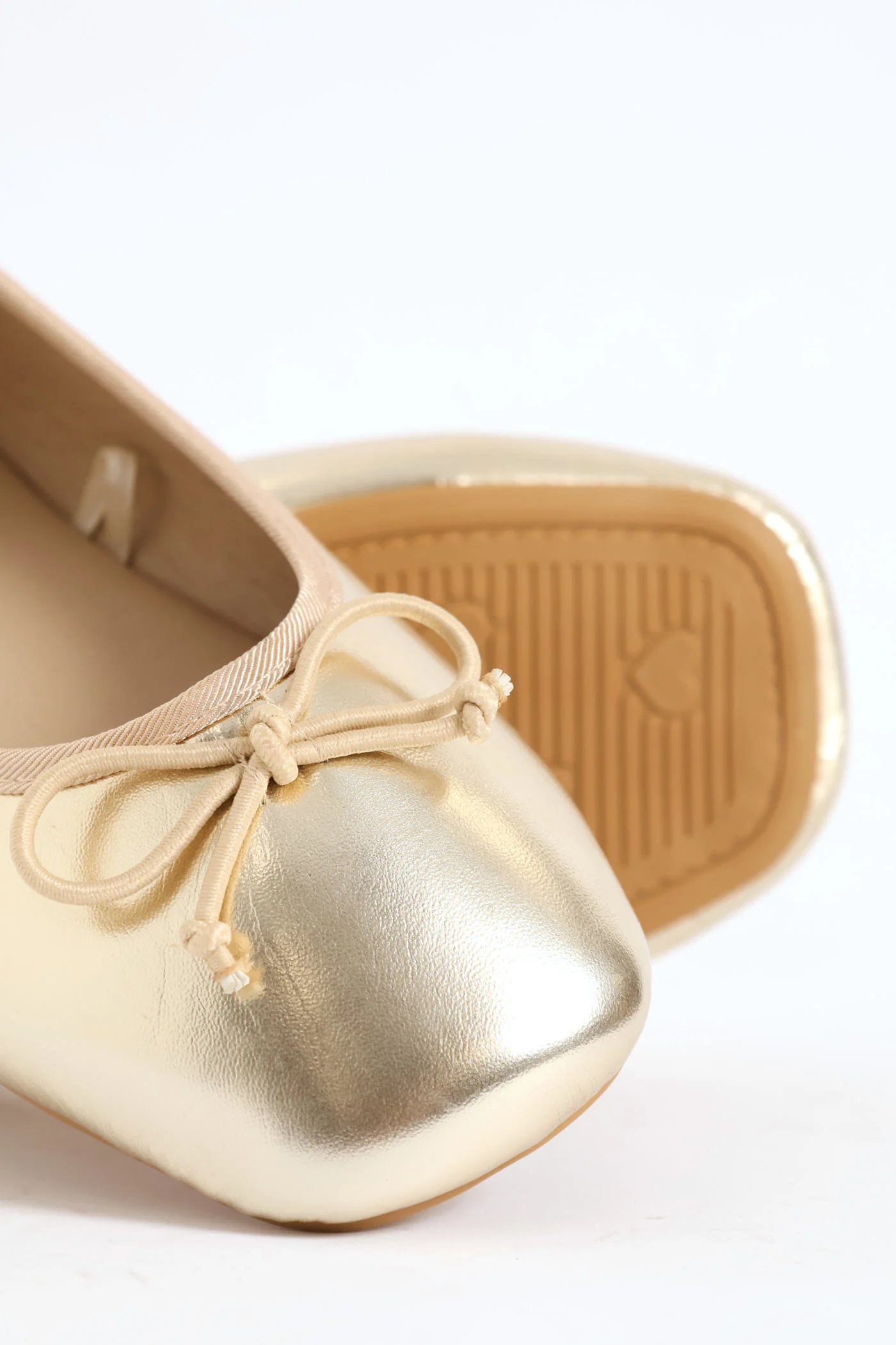 Girls Square Toe Pump - Gold - Image 7
