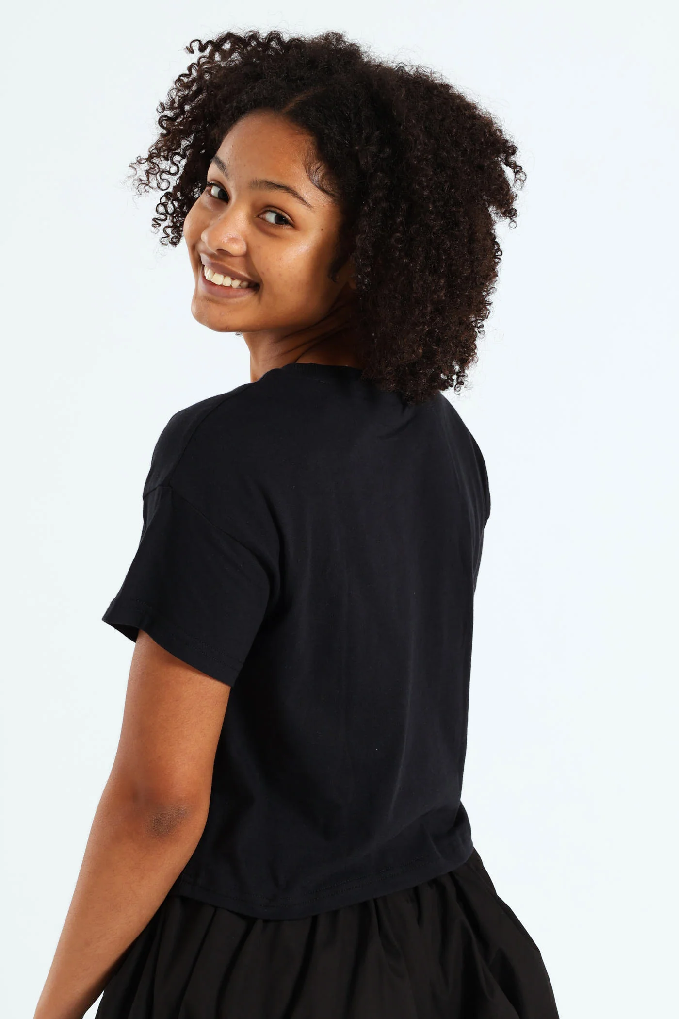 Girls Squish Team Boxy Tee - Black - Image 3