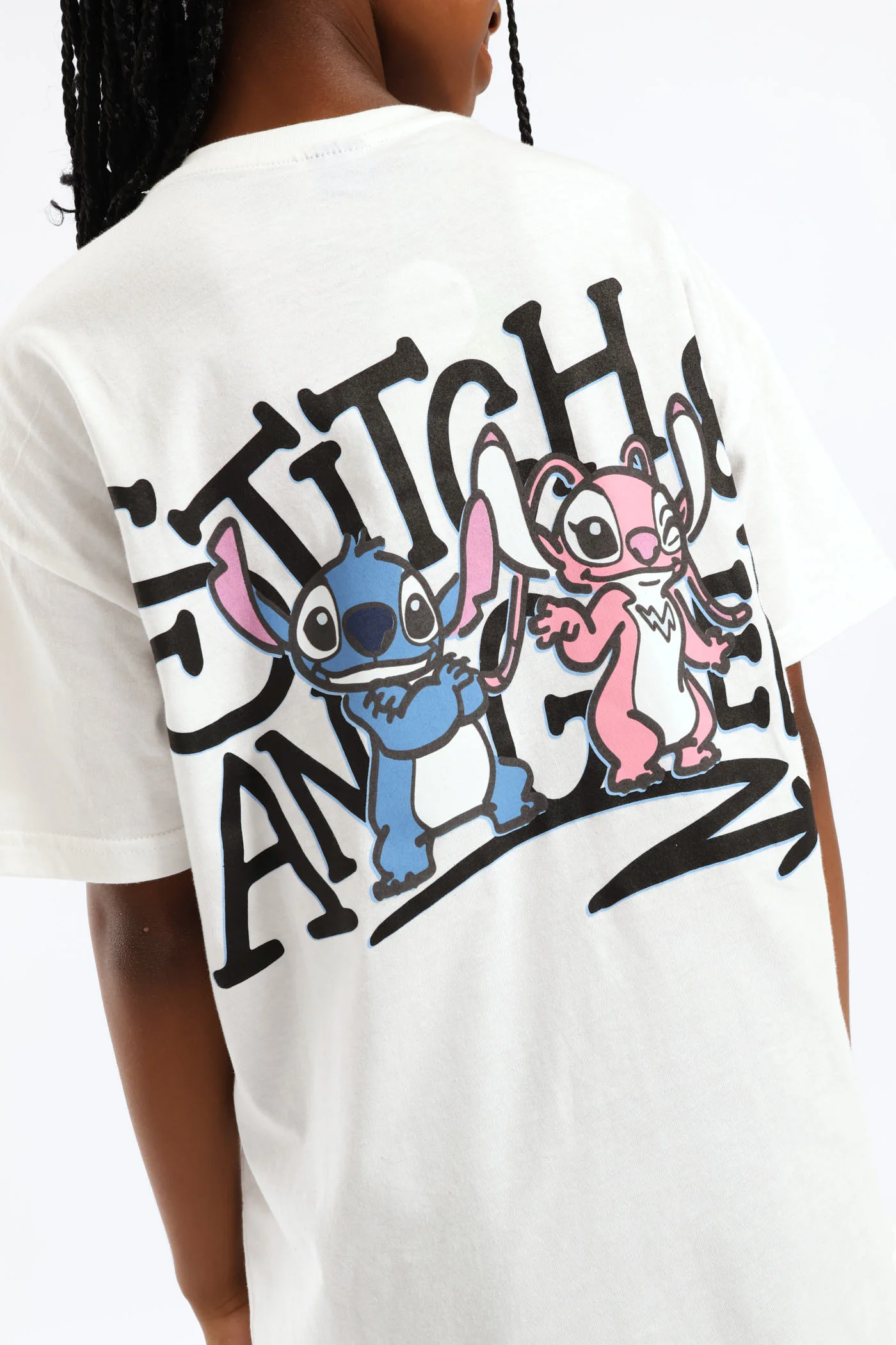 Stitch & Angel Oversized Tee - Off White - Image 5