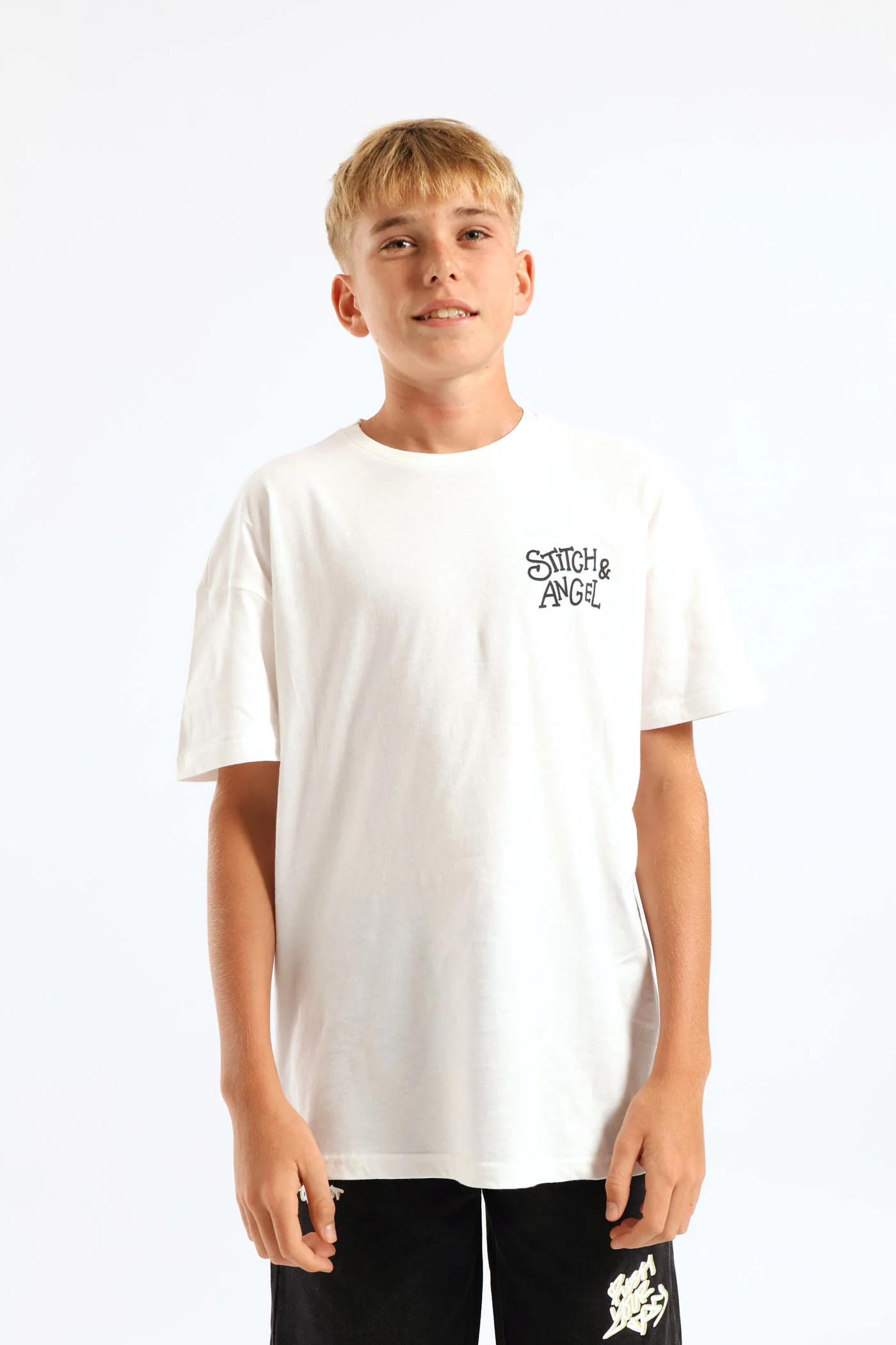 Stitch & Angel Oversized Tee - Off White - Image 7