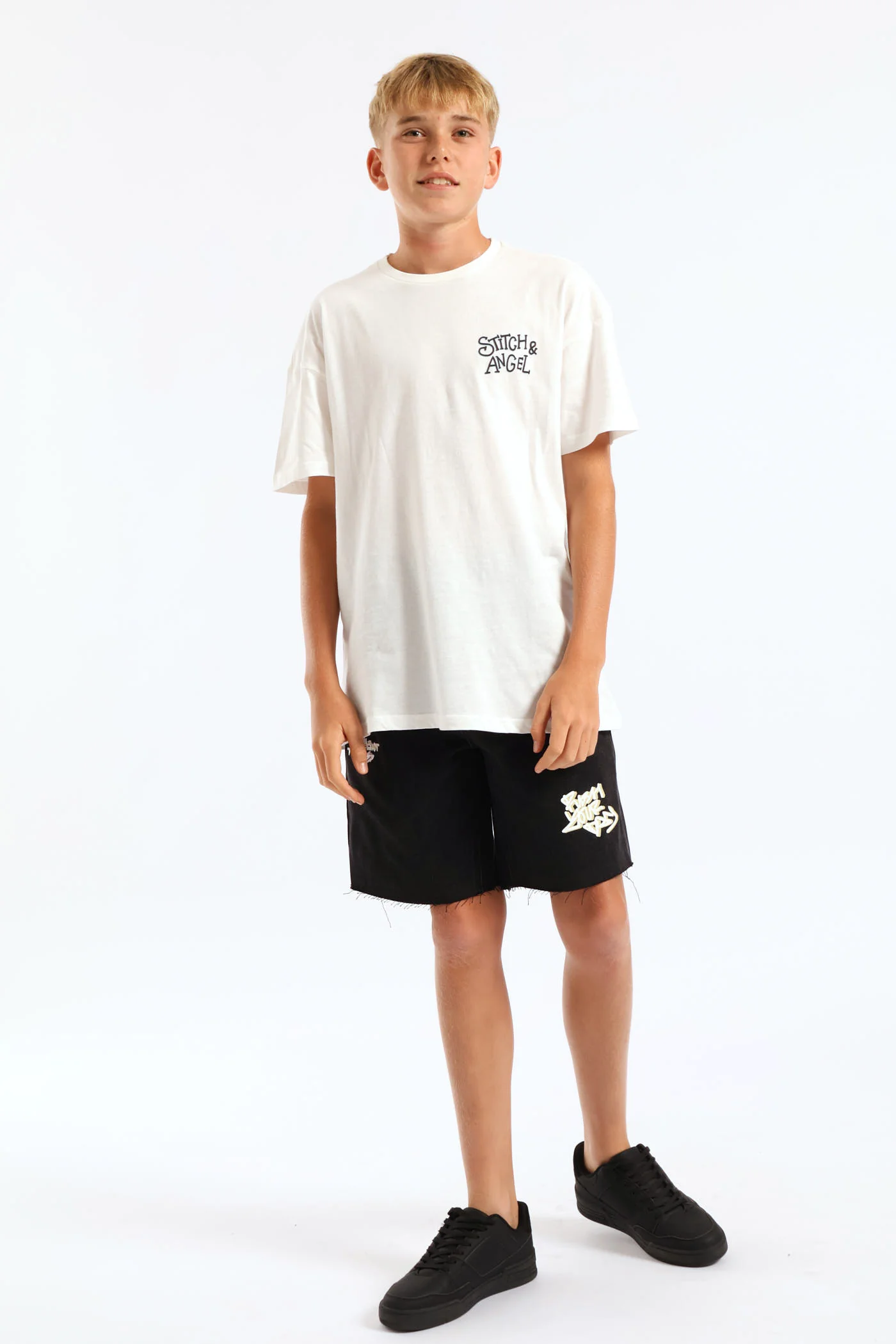 Stitch & Angel Oversized Tee - Off White - Image 9