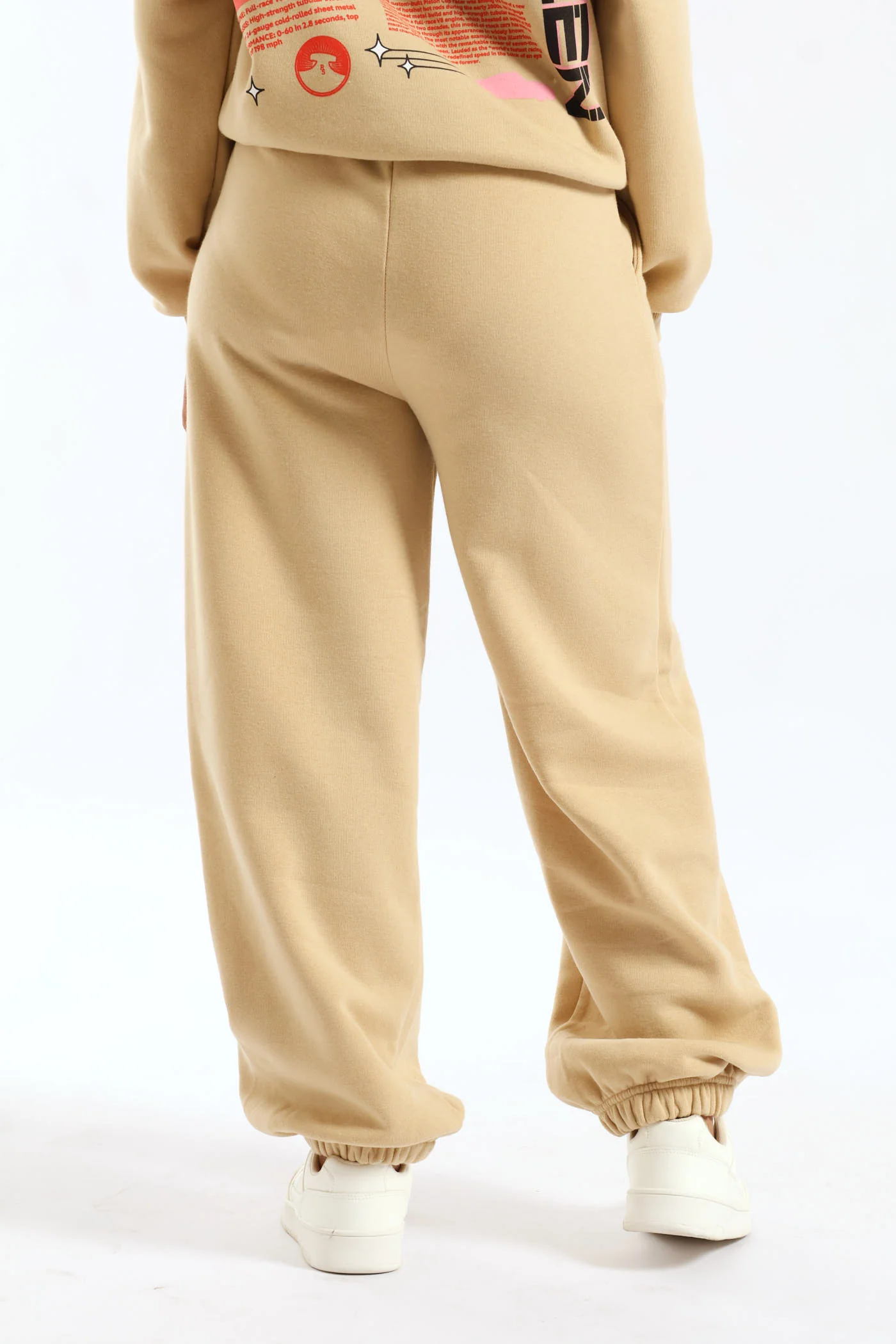Girls Cars Graphic Baggy Joggers - Stone - Image 5