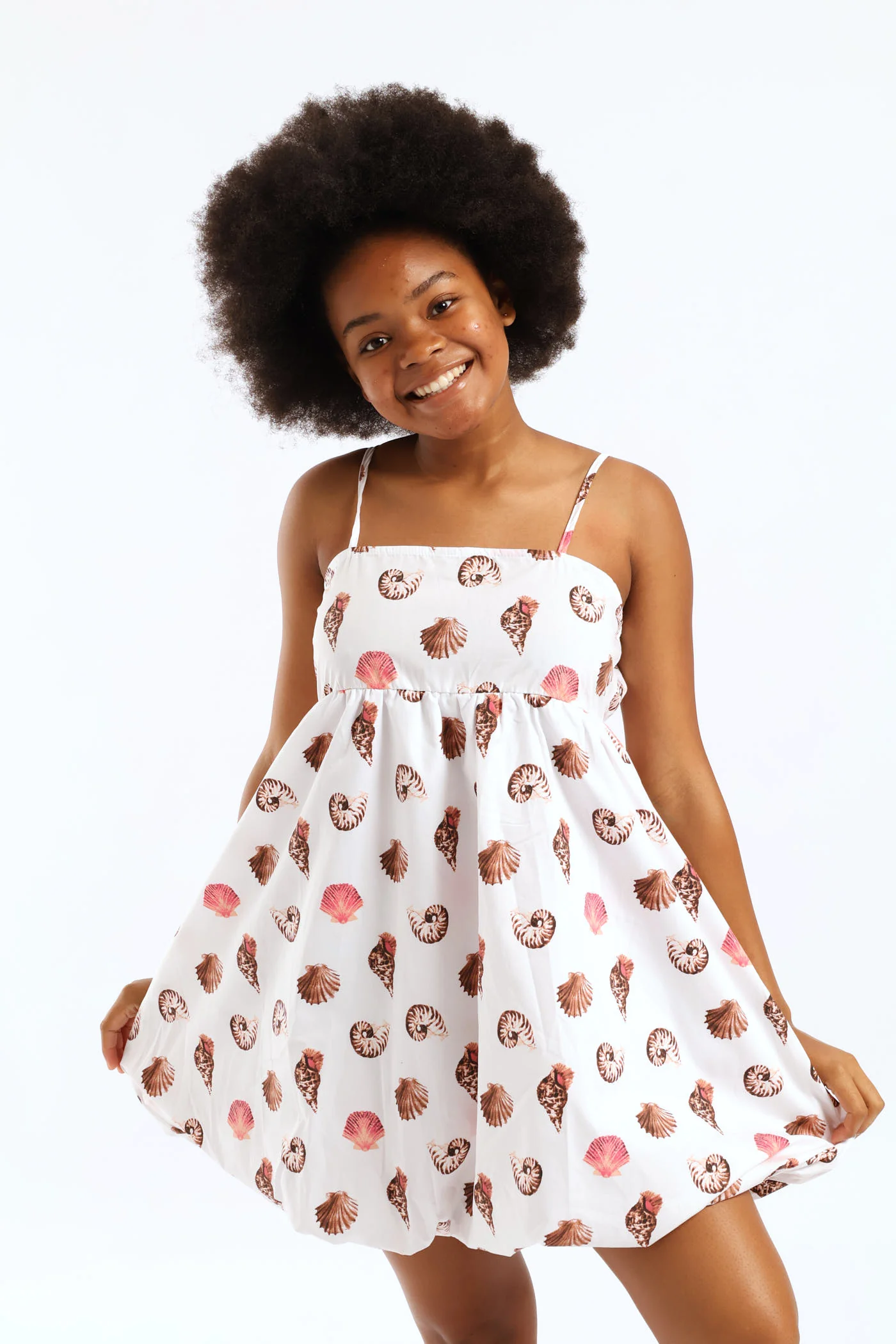 Girls Strappy Bubble Hem Dress - Multi - Image 3