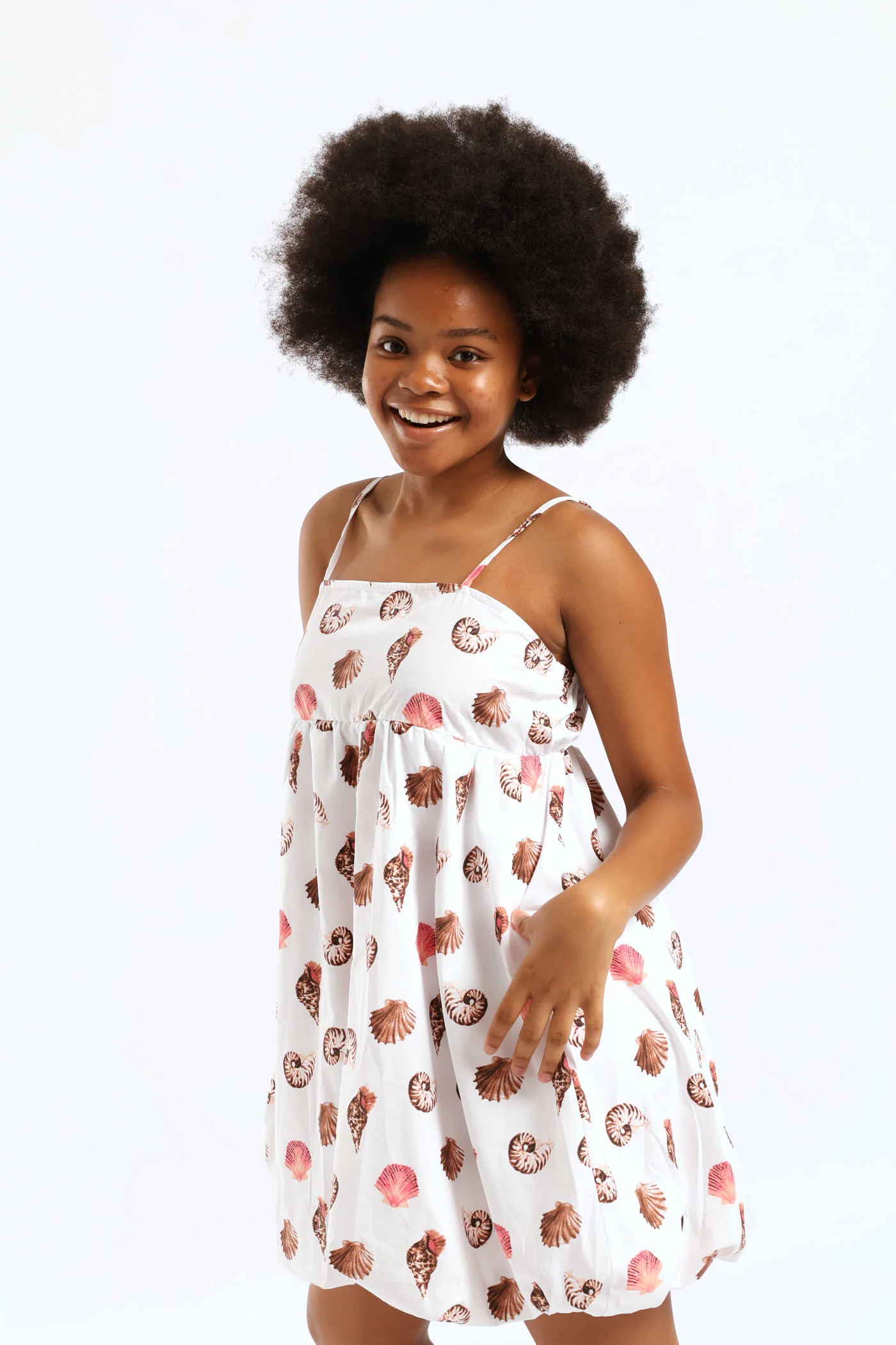 Girls Strappy Bubble Hem Dress - Multi - Image 4