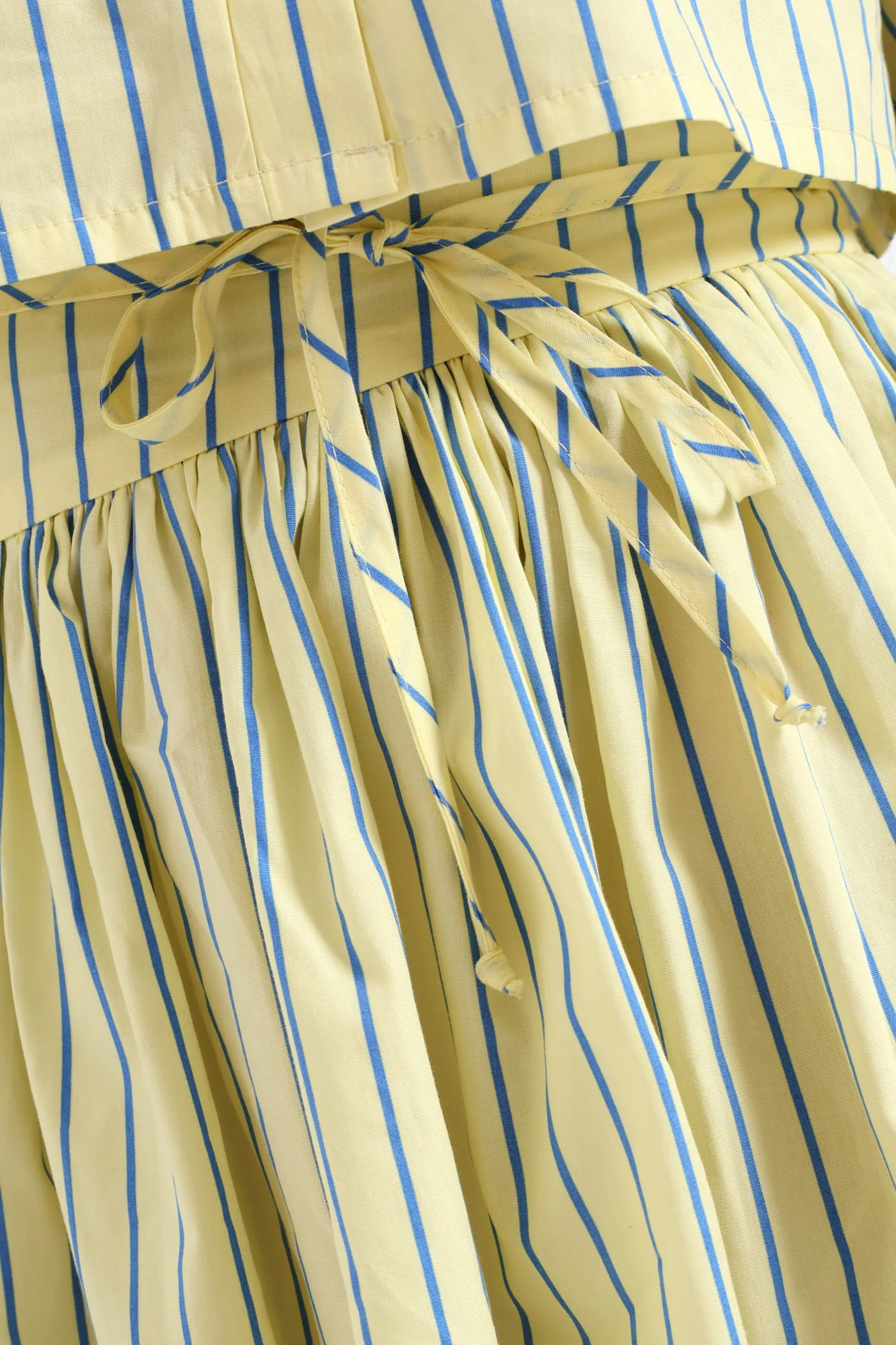 Girls Stripe Guaged Flare Skirt - Blue/Yellow - Image 5